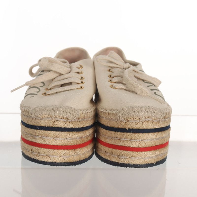 Gucci Gucci Women's New Logo Canvas Wedge Sneakers 0079 Size US 6.5 / EU 39-40 - 2 Thumbnail