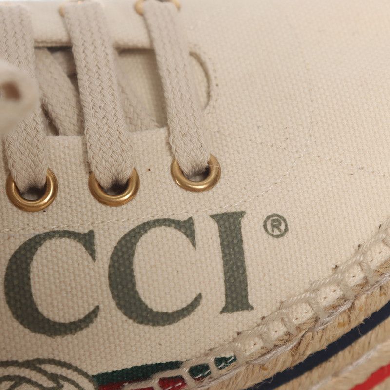 Gucci Gucci Women's New Logo Canvas Wedge Sneakers 0079 Size US 6.5 / EU 39-40 - 9 Thumbnail