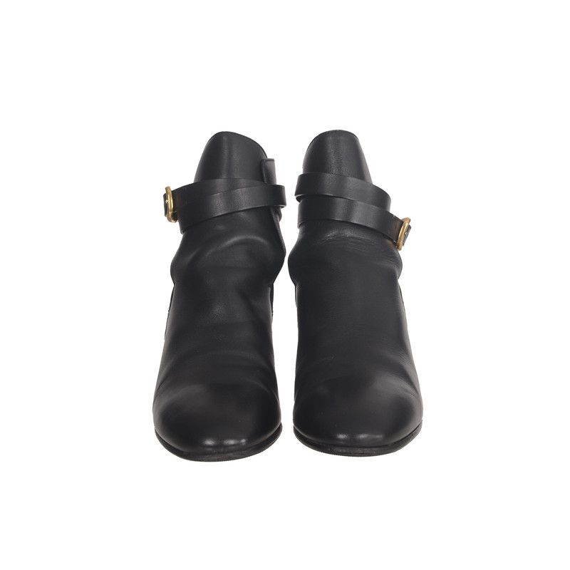 Gucci Gucci All-Leather Black Ankle Boots 0079 Size US 6.5 / EU 39-40 - 2 Thumbnail