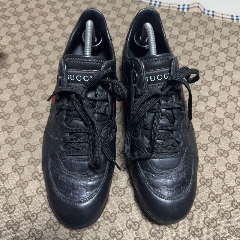 Gucci Gucci Black Leather Casual Sneakers 0079 Size US 9 / EU 42 - 2 Thumbnail