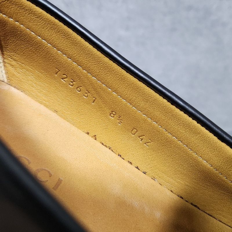 Gucci Gucci Interlocking Black Leather Loafers for Men 0079 Size US 9.5 / EU 42-43 - 5 Thumbnail