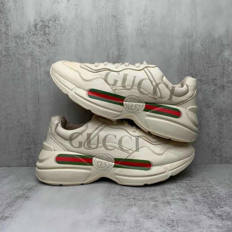 Gucci Gucci Rhyton Logo Low-Top Dad Sneakers 0079 Size US 8 / EU 41 - 2 Thumbnail