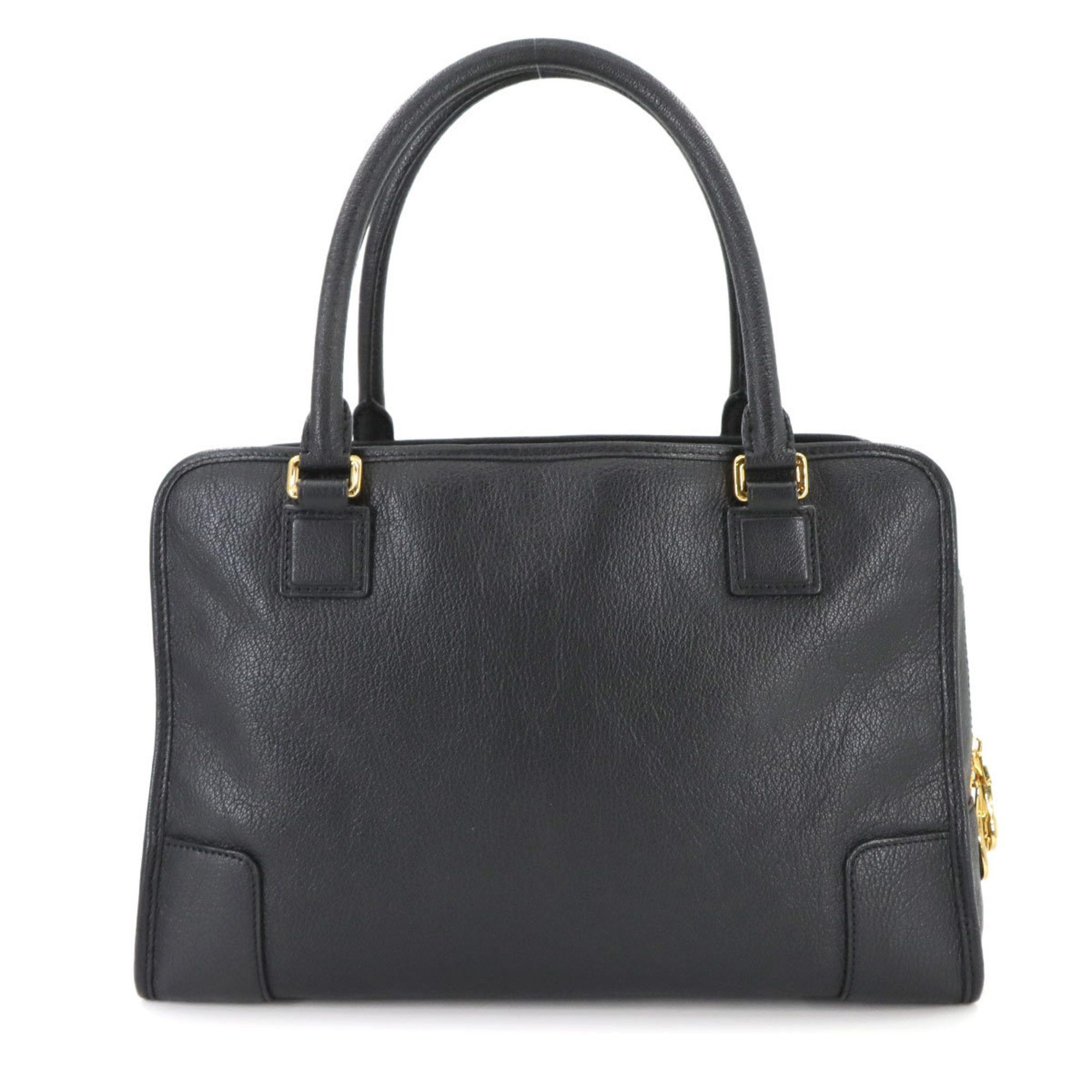 LOEWE Amazona 36 Handbag in Black Leather with Gold Hardware and