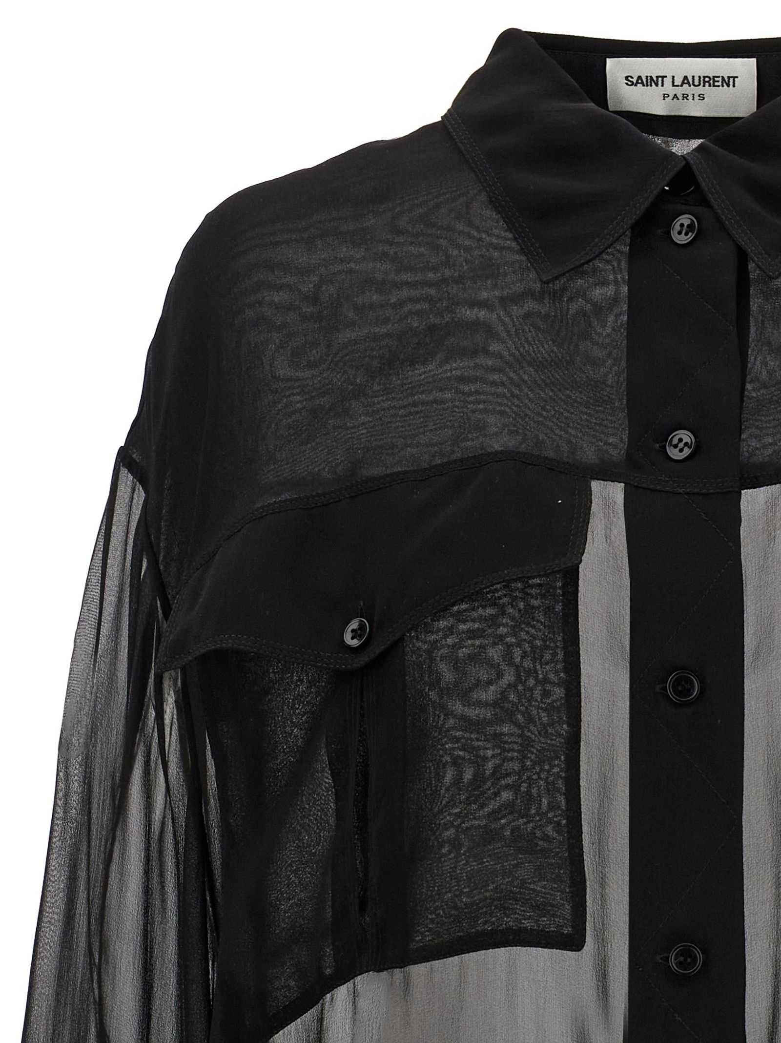 Saint Laurent Paris Silk Muslin Shirt Size M / US 6-8 / IT 42-44 - 3 Thumbnail