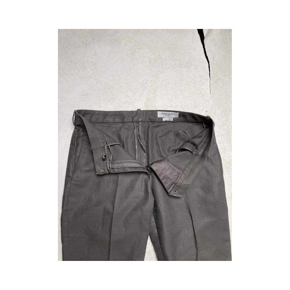 Yves Saint Laurent Anthracite Cotton Trouser Size 27" / US 4 / IT 40 - 4 Thumbnail