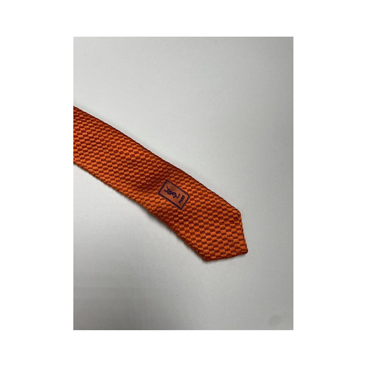 Yves Saint Laurent Orange Silk Ty Size ONE SIZE - 5 Thumbnail