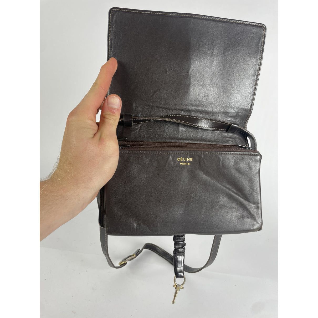 Celine Crécy Brown Leather Handbag Size ONE SIZE - 3 Thumbnail