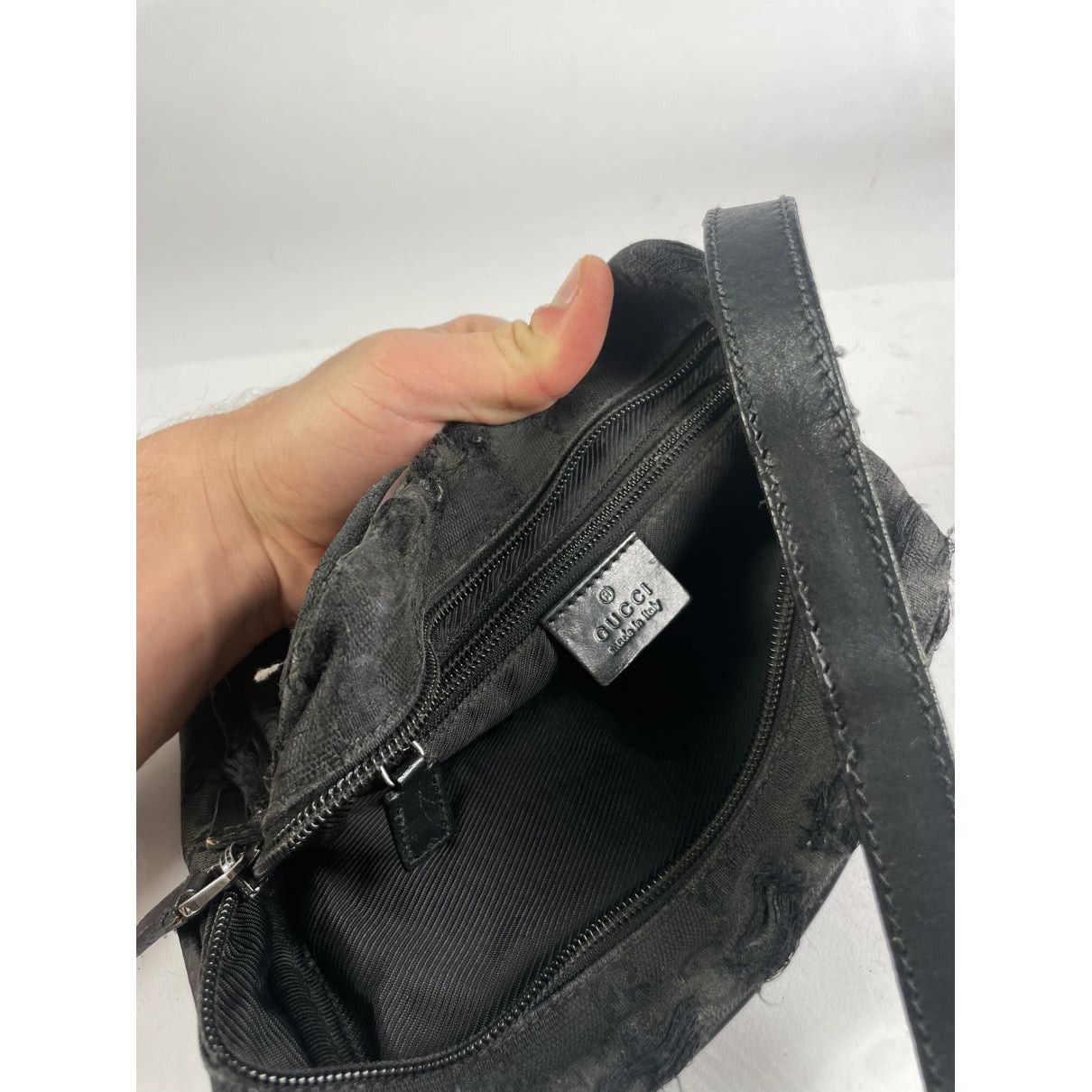 Gucci Jackie Vintage Black Cotton Handbag Size ONE SIZE - 5 Thumbnail