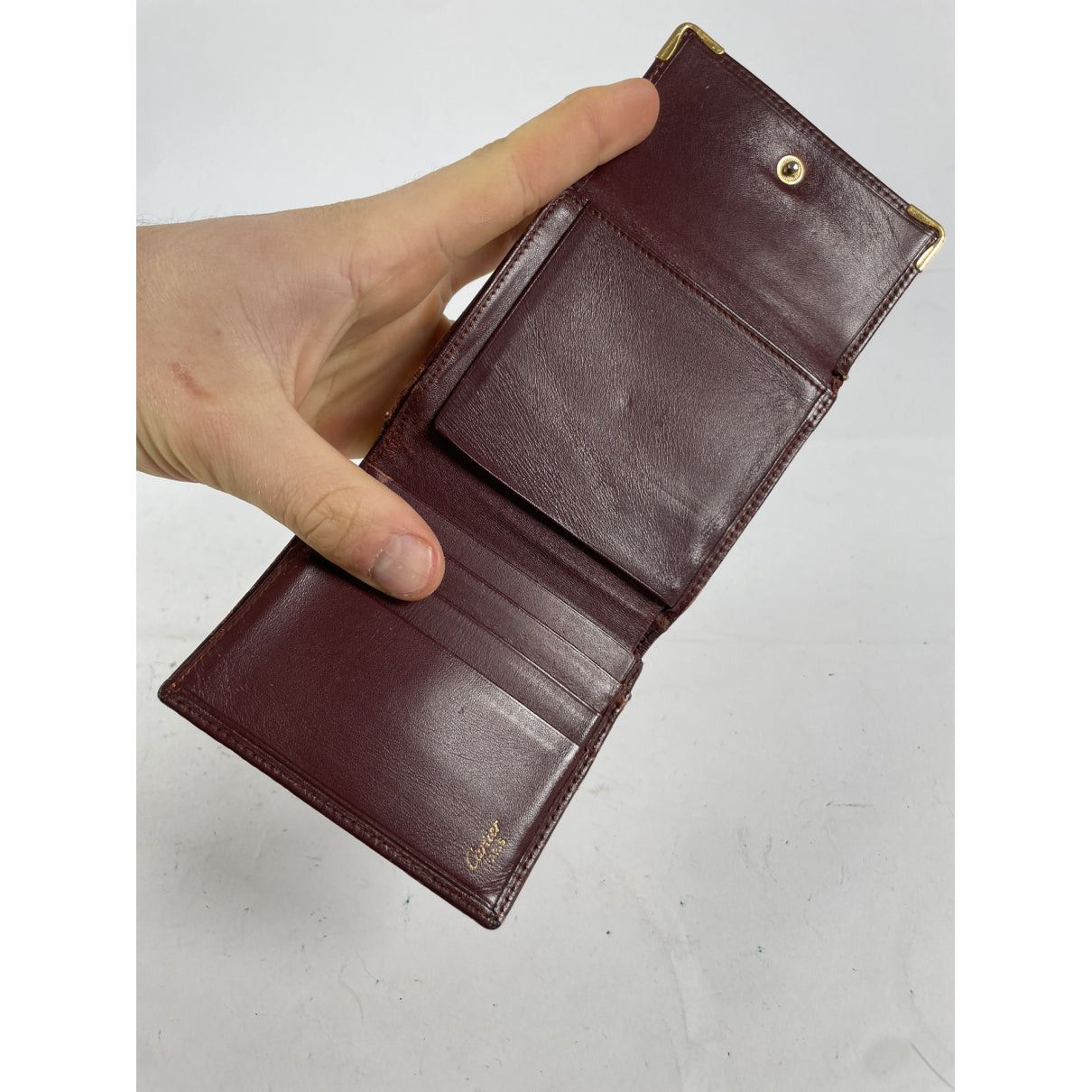 Cartier Burgundy Leather Wallet Size ONE SIZE - 3 Thumbnail