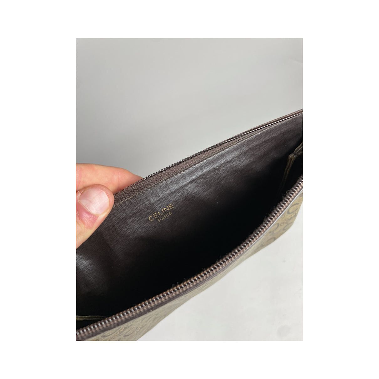 Celine Triomphe Black Leather Clutch Bag Size ONE SIZE - 3 Thumbnail