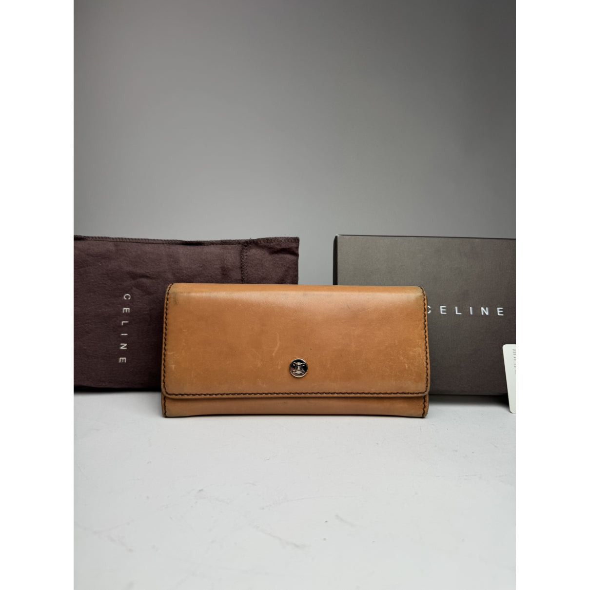 Celine Triomphe Brown Leather Wallet Size ONE SIZE - 2 Thumbnail