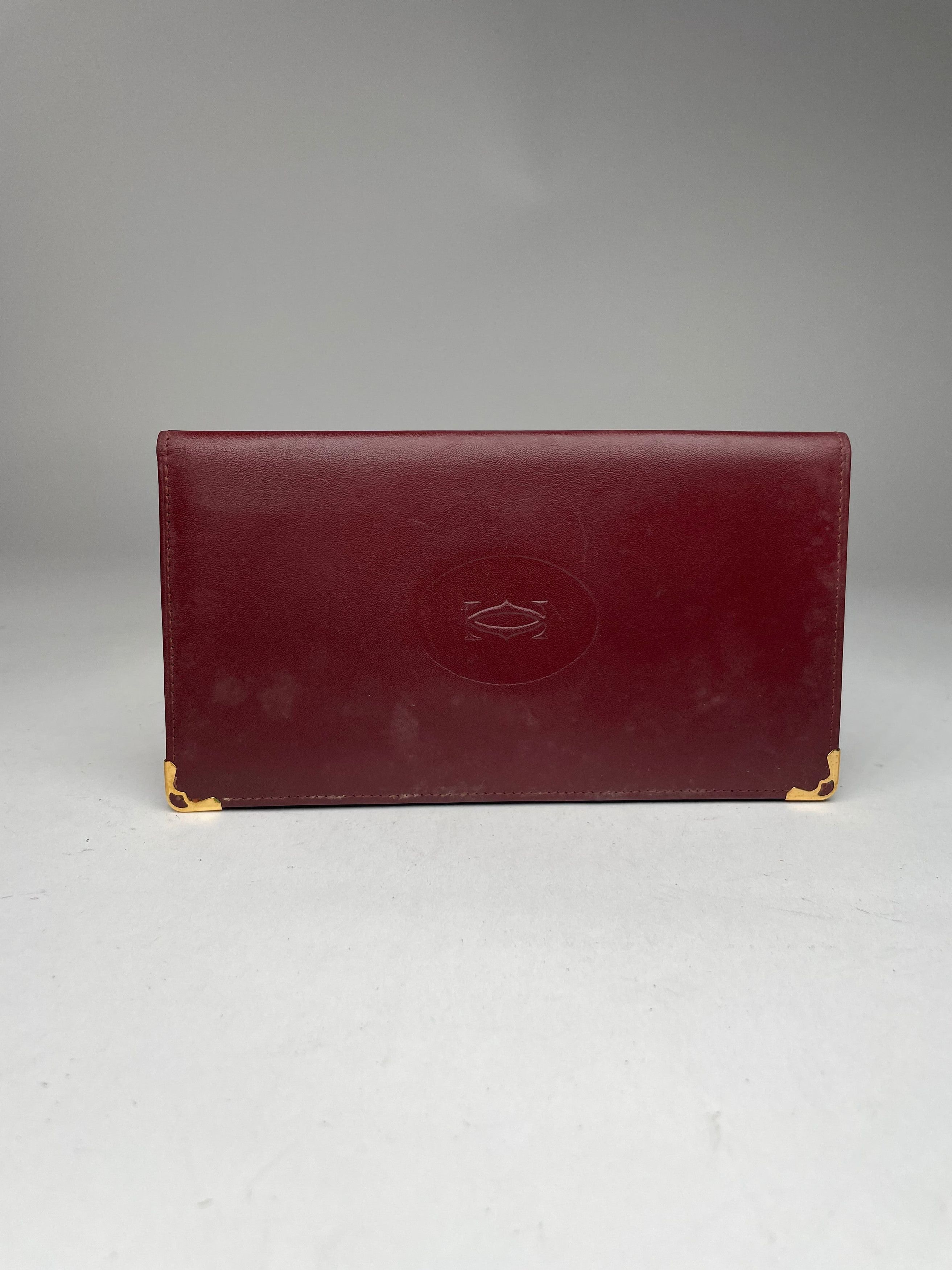 Cartier Vintage Leather ID Holder Burgundy Size ONE SIZE - 6 Thumbnail