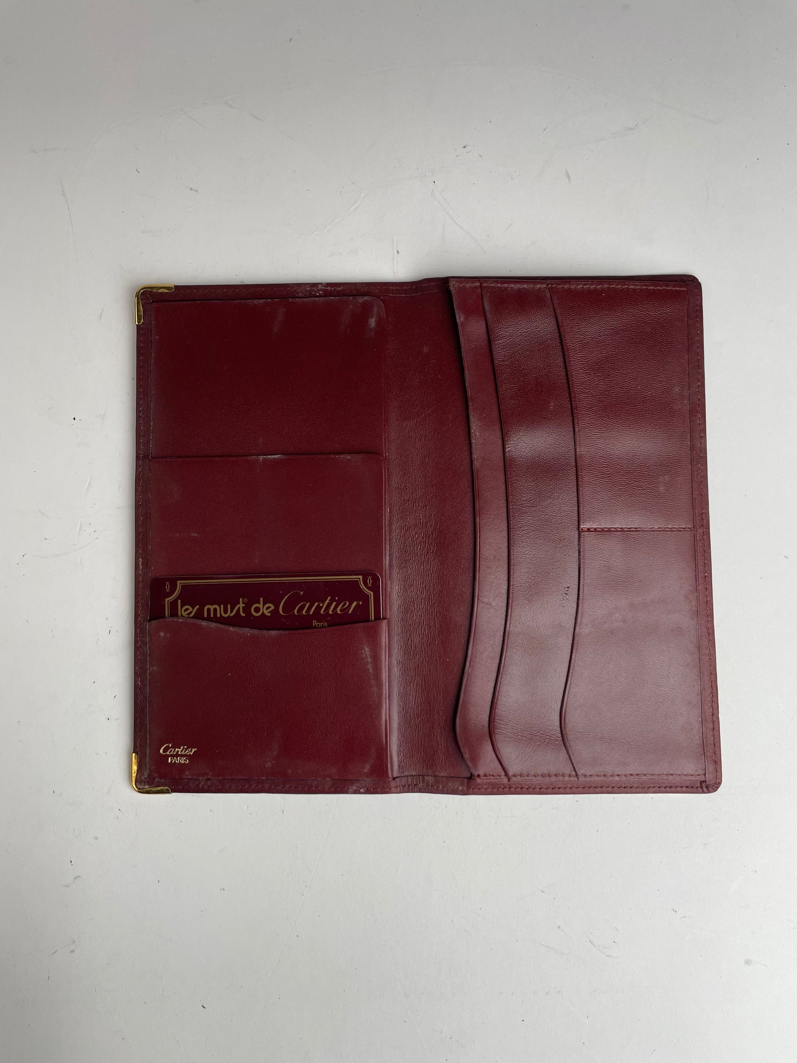 Cartier Vintage Leather ID Holder Burgundy Size ONE SIZE - 10 Thumbnail