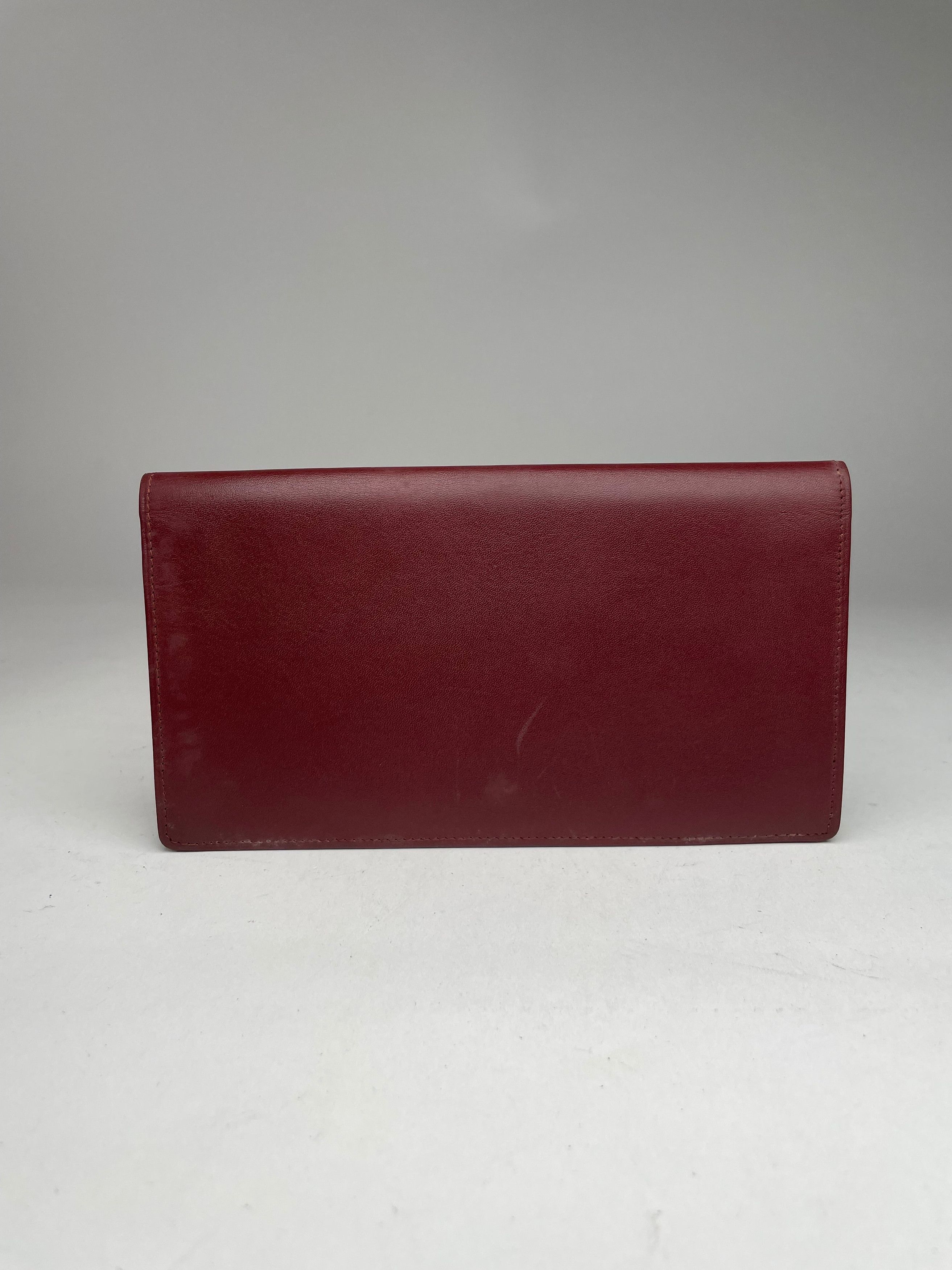 Cartier Vintage Leather ID Holder Burgundy Size ONE SIZE - 7 Thumbnail