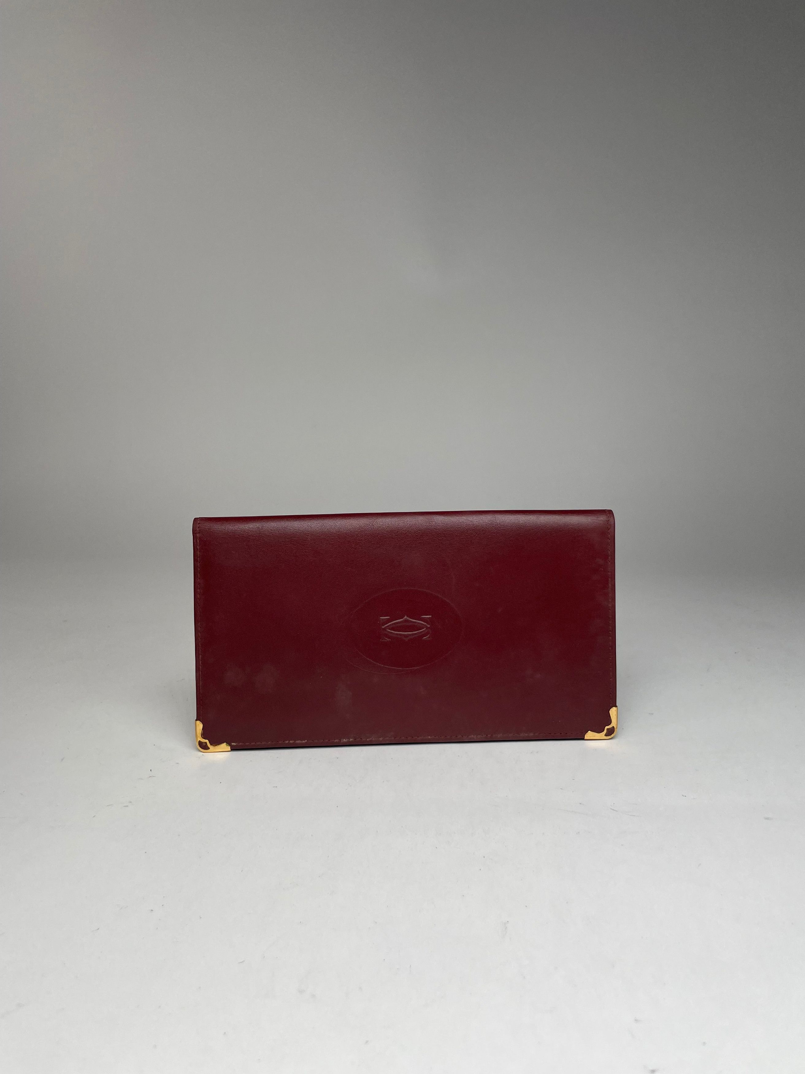 Cartier Vintage Leather ID Holder Burgundy Size ONE SIZE - 8 Thumbnail