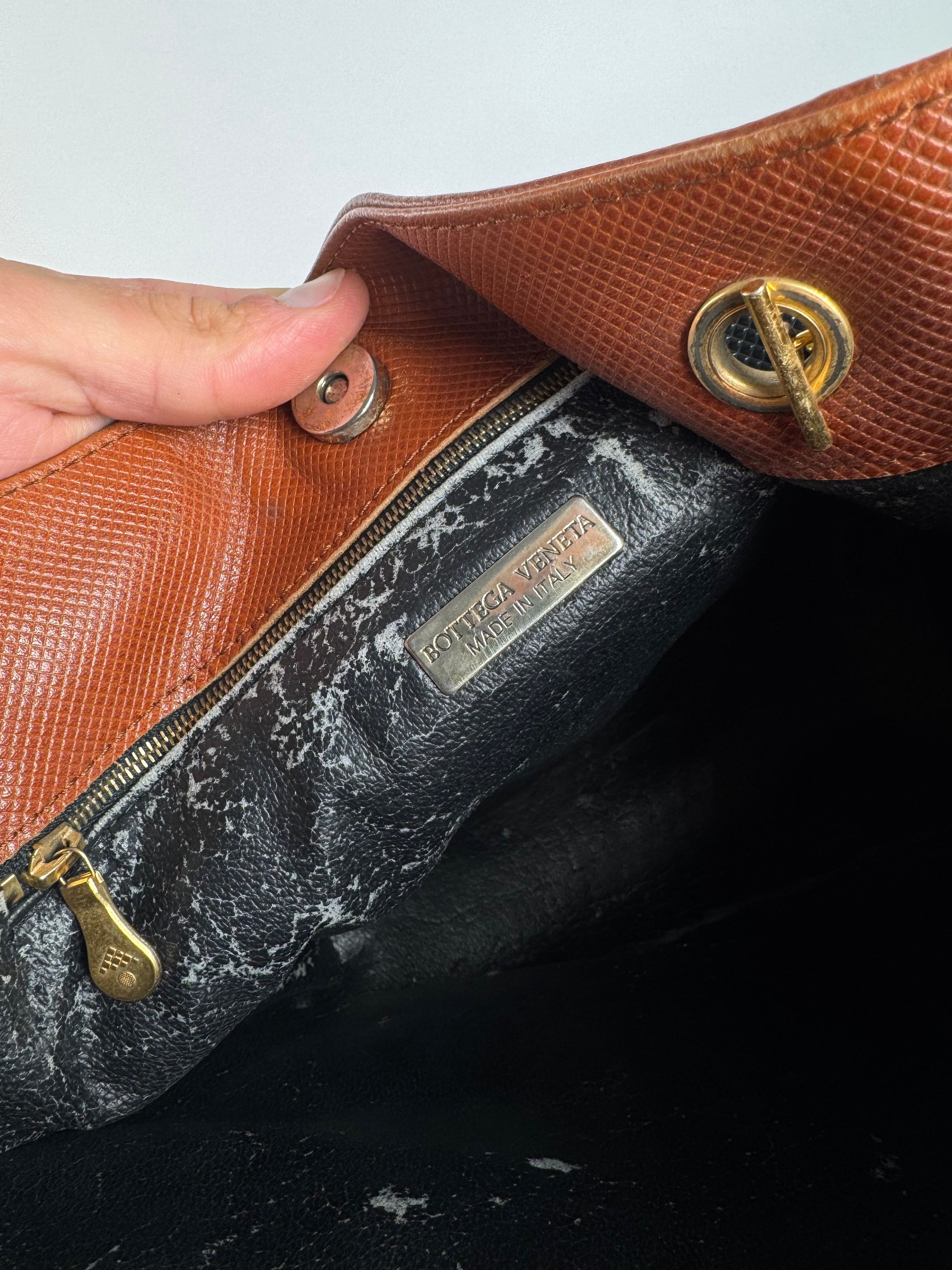 Bottega Veneta Vintage Leather shopper Bag black brown Size ONE SIZE - 3 Thumbnail