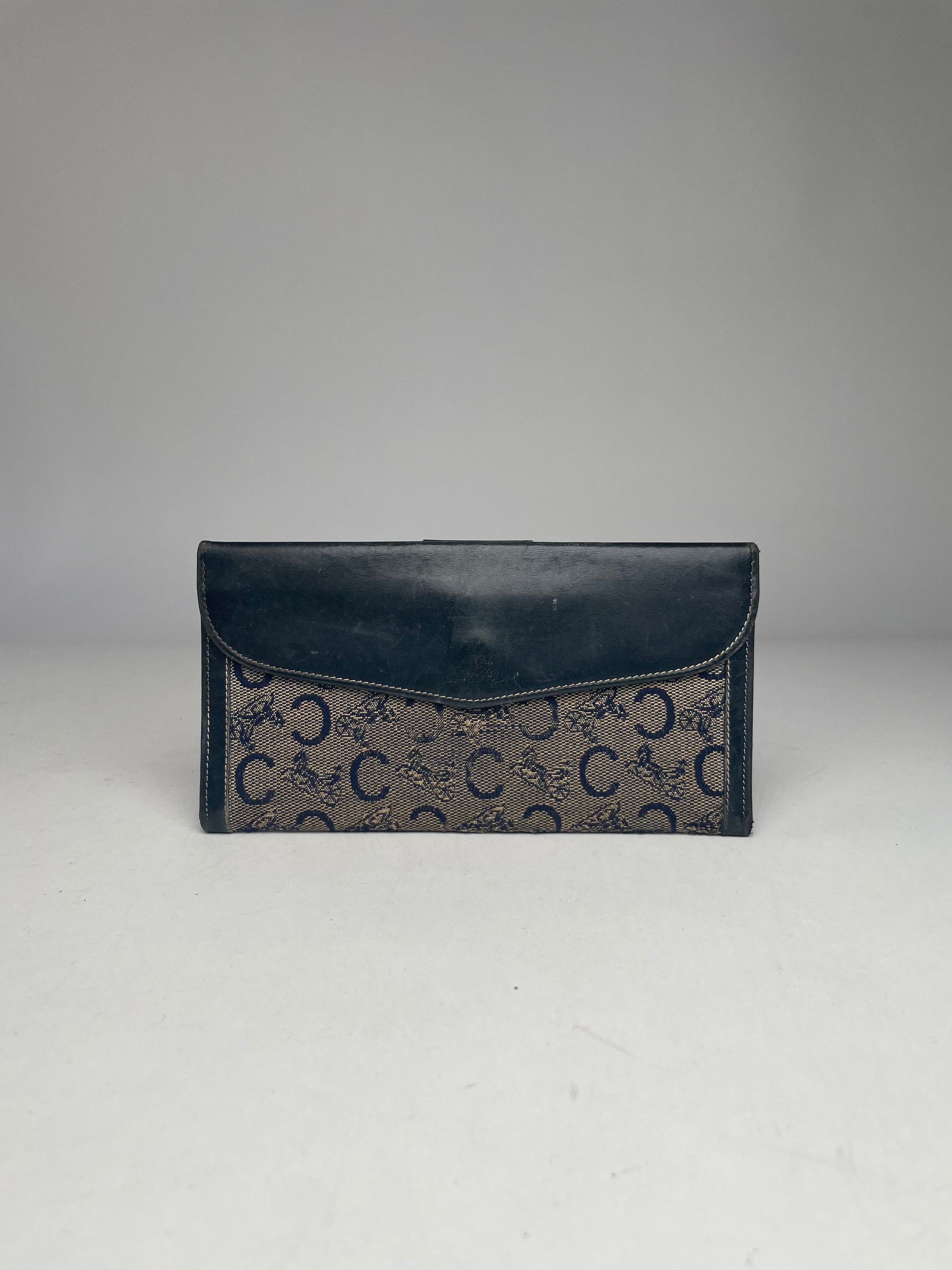 Celine Vintage Paris Leather Wallet Black Grey Size ONE SIZE - 8 Thumbnail