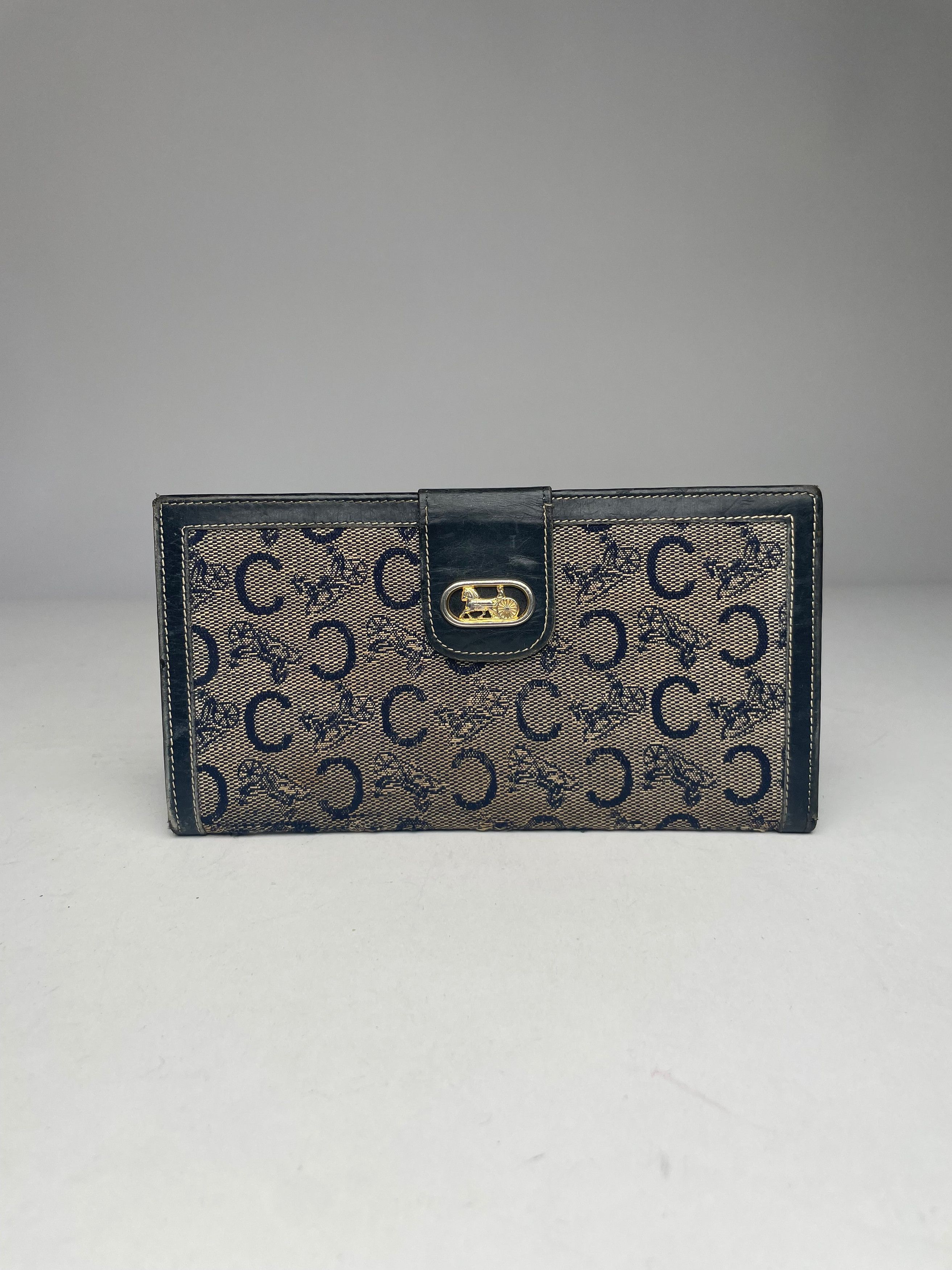 Celine Vintage Paris Leather Wallet Black Grey Size ONE SIZE - 11 Thumbnail
