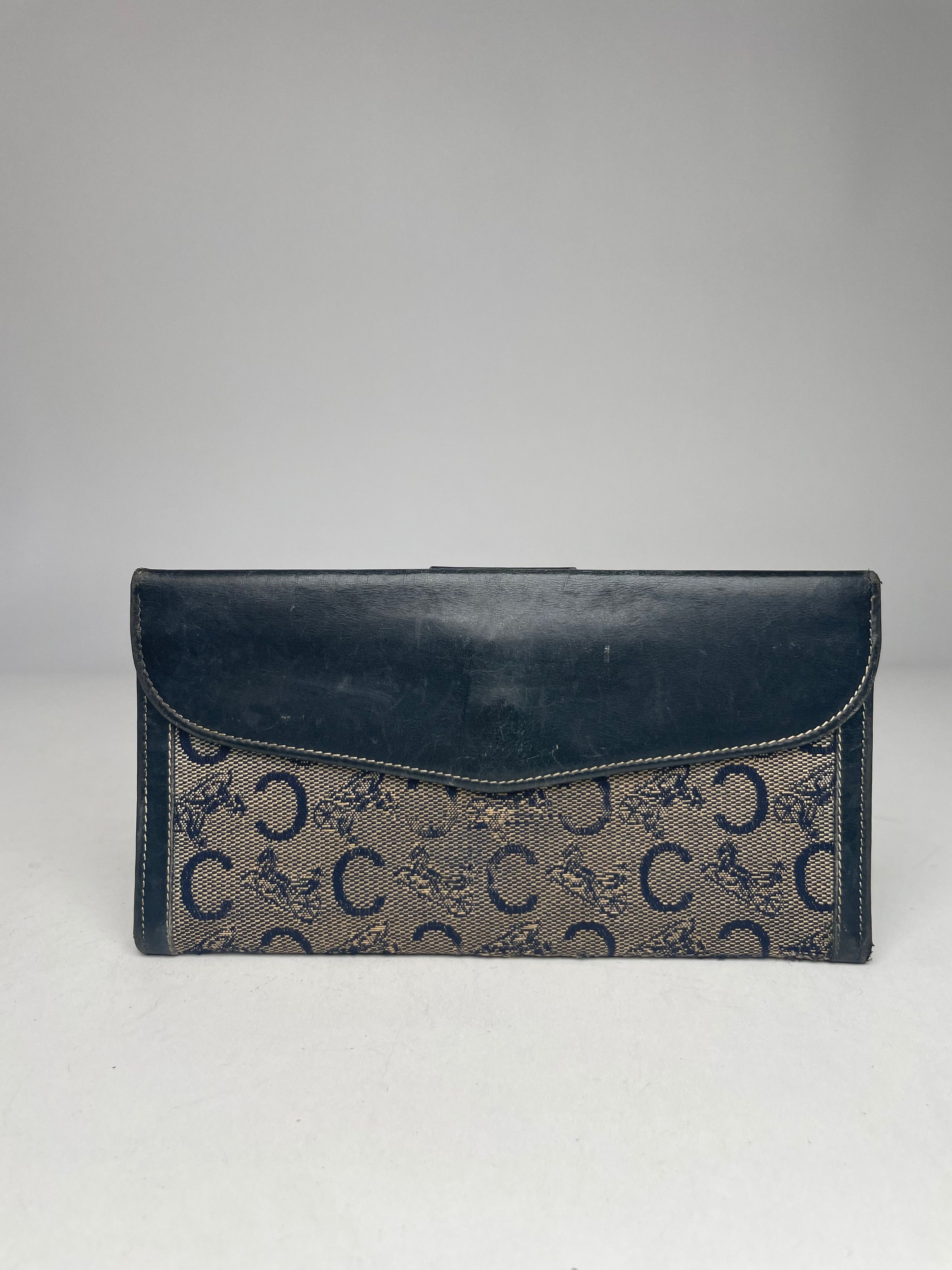 Celine Vintage Paris Leather Wallet Black Grey Size ONE SIZE - 9 Thumbnail