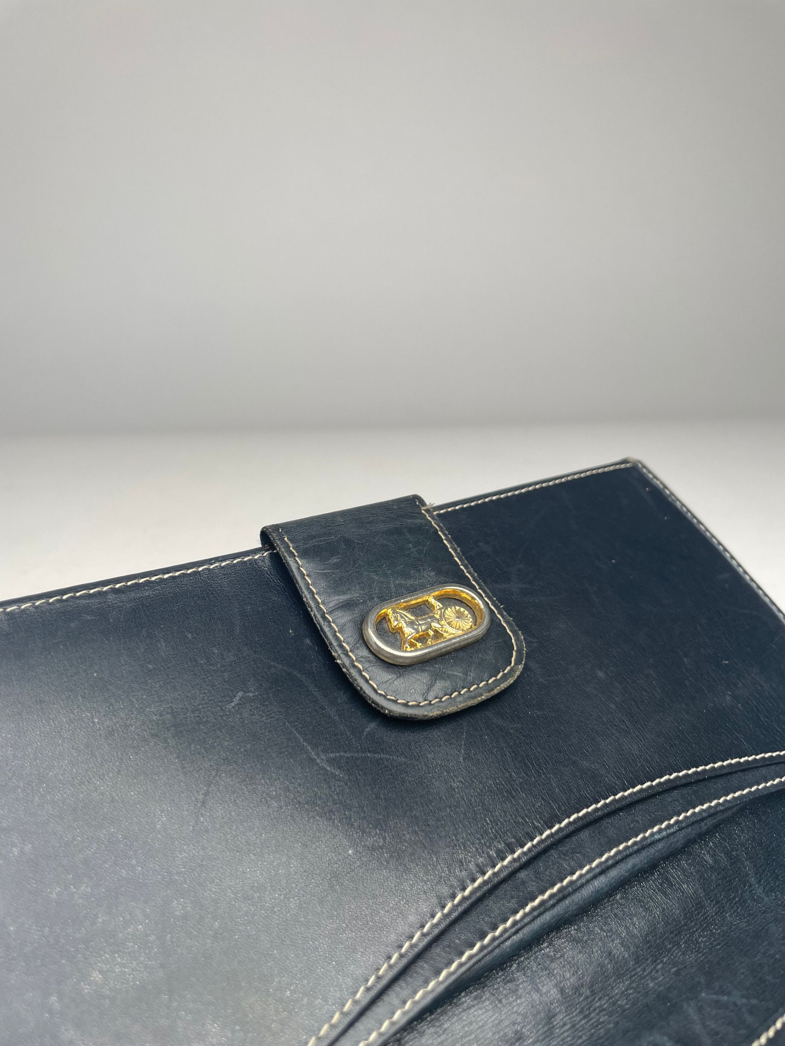 Celine Vintage Paris Leather Wallet Black Grey Size ONE SIZE - 6 Thumbnail