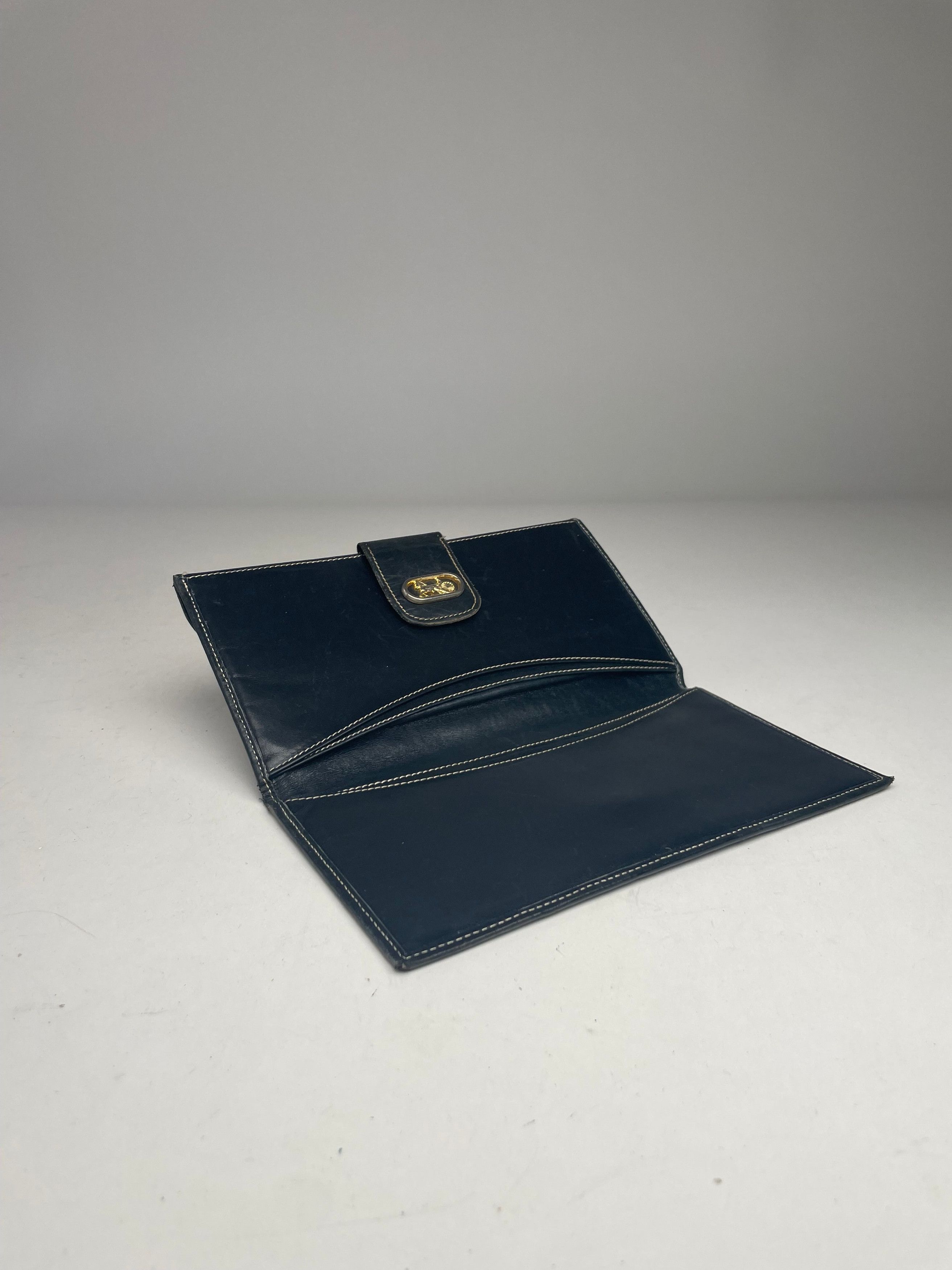 Celine Vintage Paris Leather Wallet Black Grey Size ONE SIZE - 7 Thumbnail