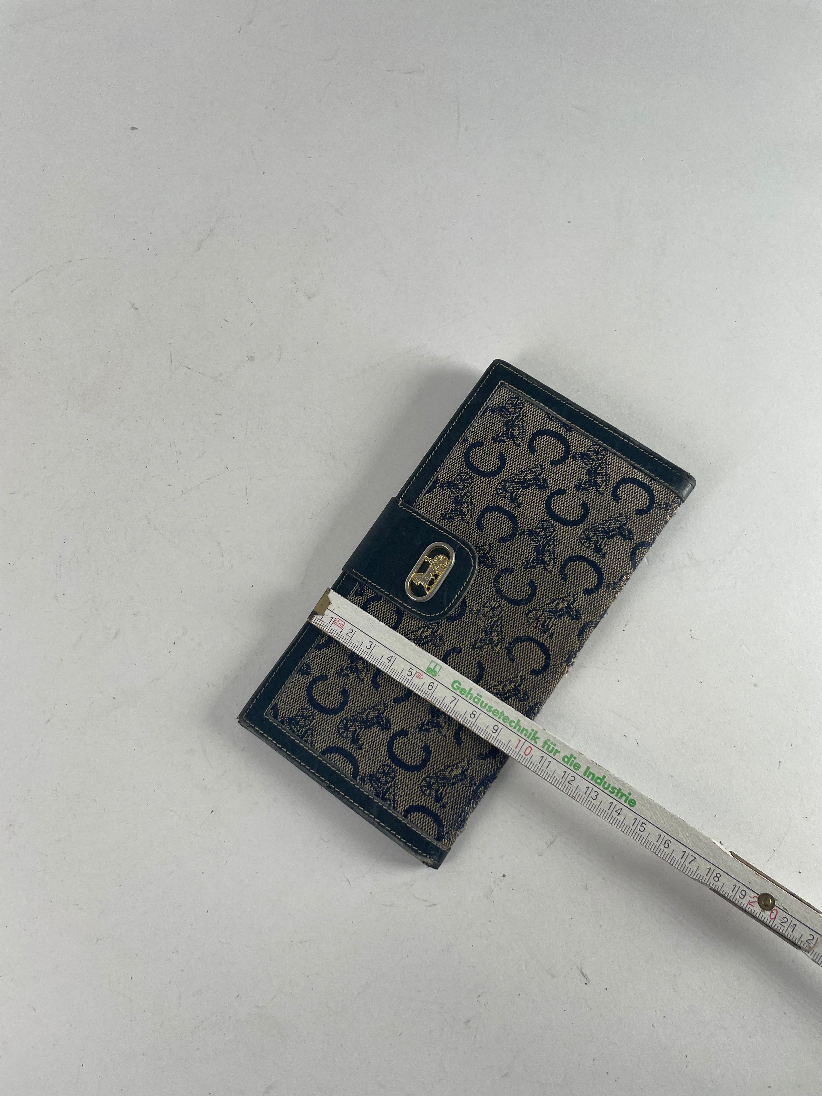 Celine Vintage Paris Leather Wallet Black Grey Size ONE SIZE - 12 Thumbnail