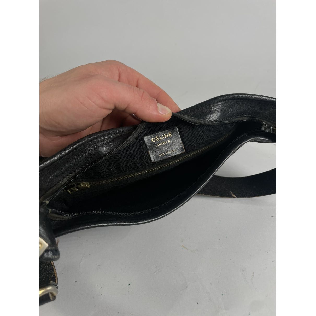 Celine SAC 16 BESACE Black Leather Handbag Size ONE SIZE - 3 Thumbnail