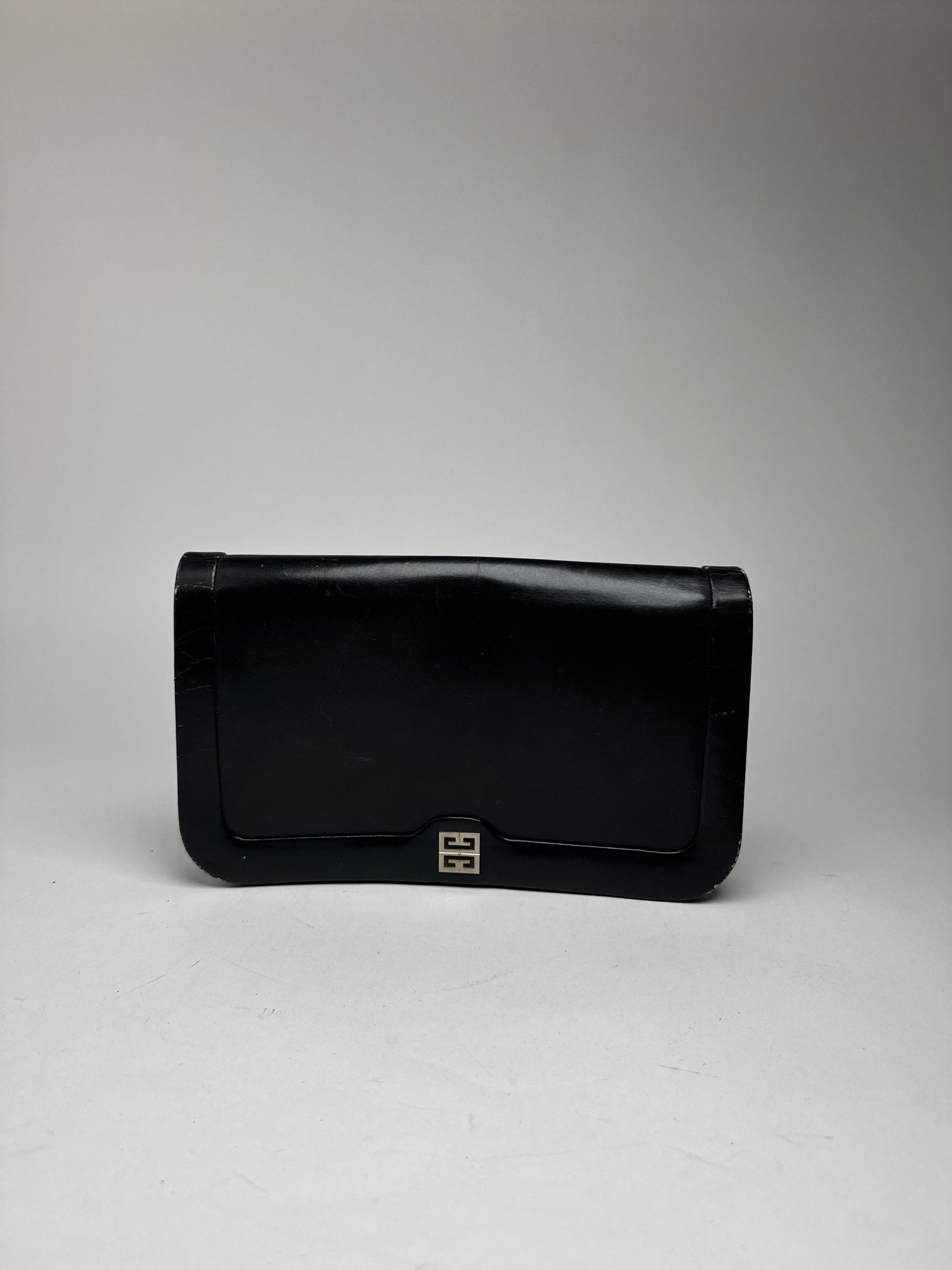 Givenchy Vintage Leather Clutch Black Size ONE SIZE - 6 Thumbnail