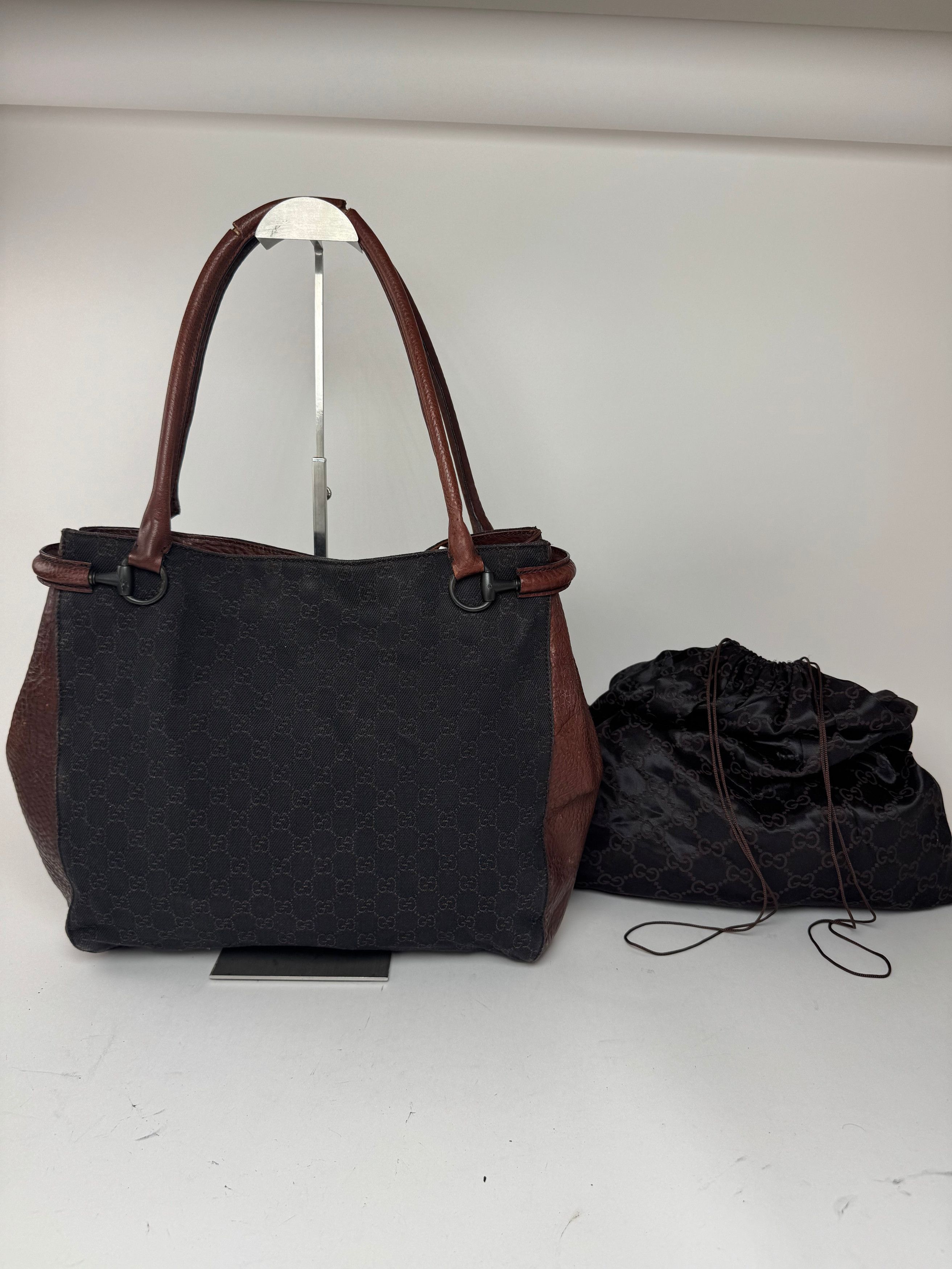Gucci Vintage Monogramm Bah Black Brown Size ONE SIZE - 7 Thumbnail