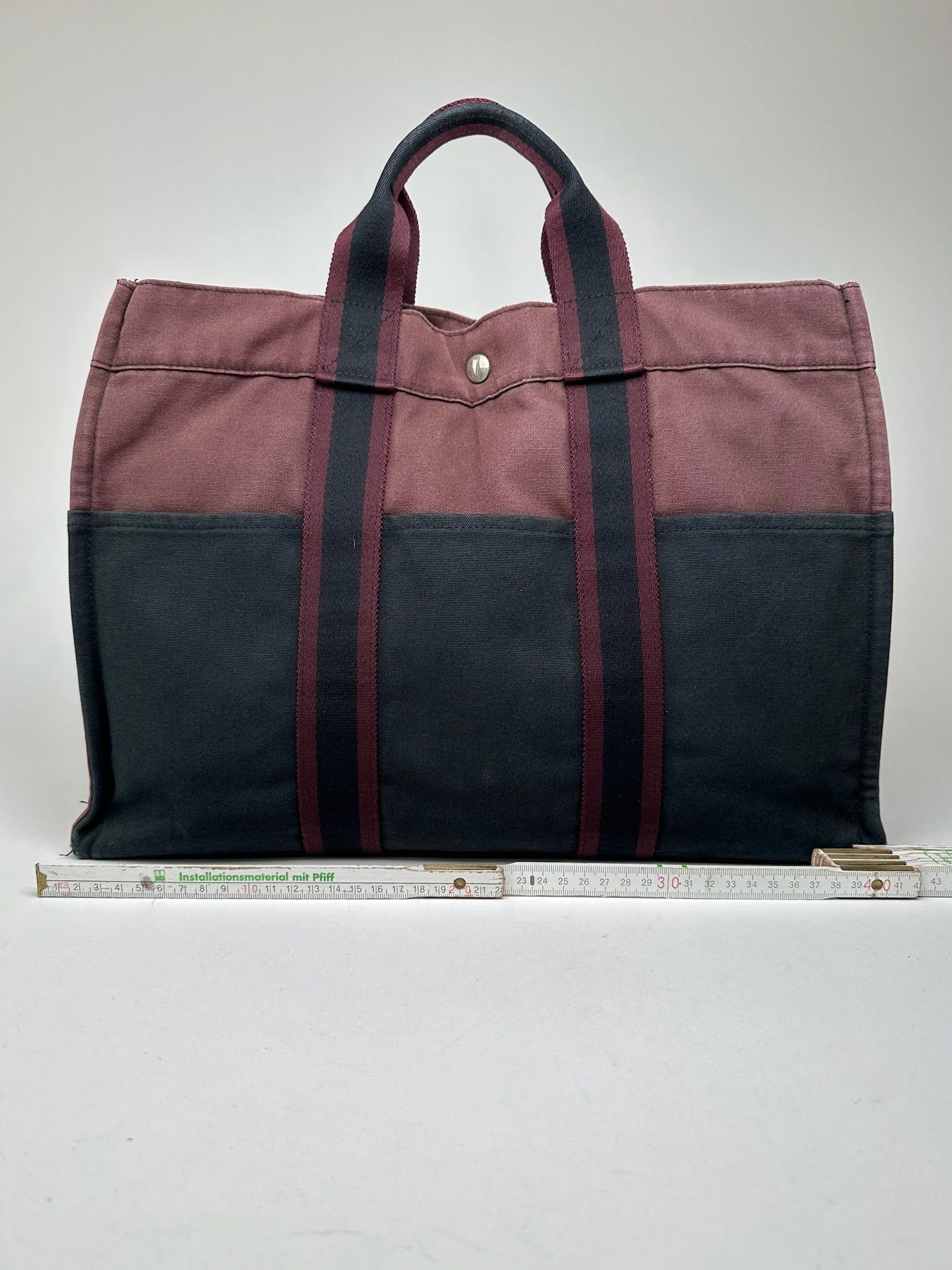 Other Vintage Hermes Canvas Shopper Purple Black Size ONE SIZE - 6 Thumbnail