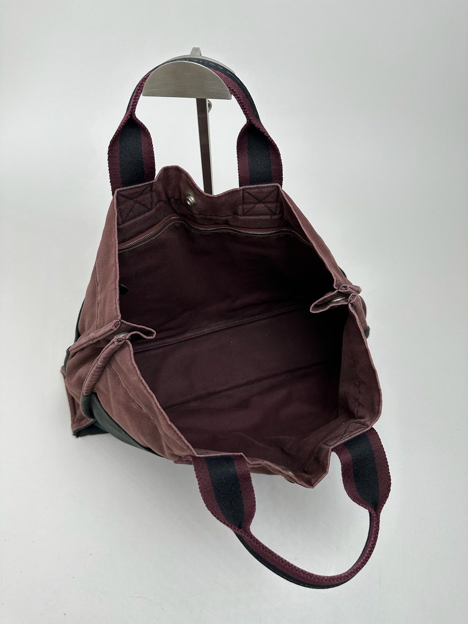 Other Vintage Hermes Canvas Shopper Purple Black Size ONE SIZE - 2 Thumbnail
