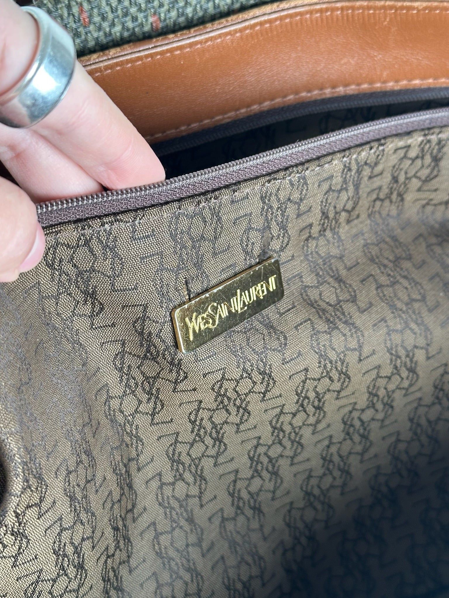Other Vintage Yves Saint Laurent Handbag gray brown Size ONE SIZE - 7 Thumbnail