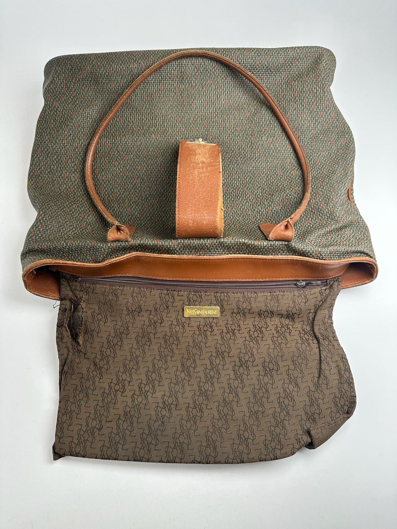 Other Vintage Yves Saint Laurent Handbag gray brown Size ONE SIZE - 5 Thumbnail
