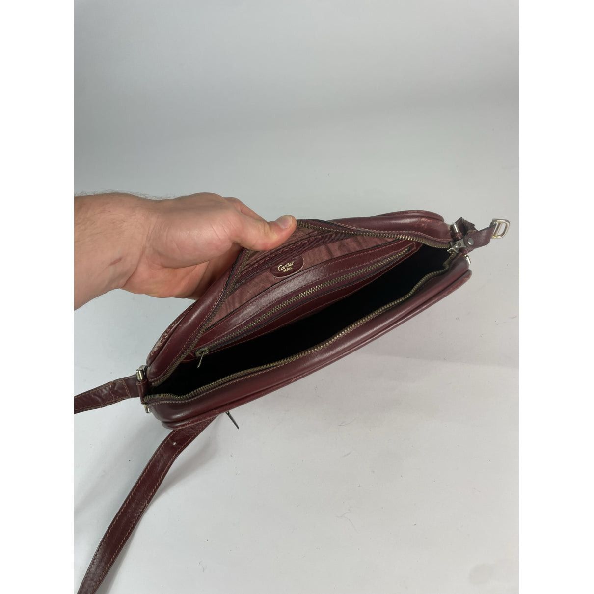 Cartier Burgundy Leather Handbag Size ONE SIZE - 4 Thumbnail