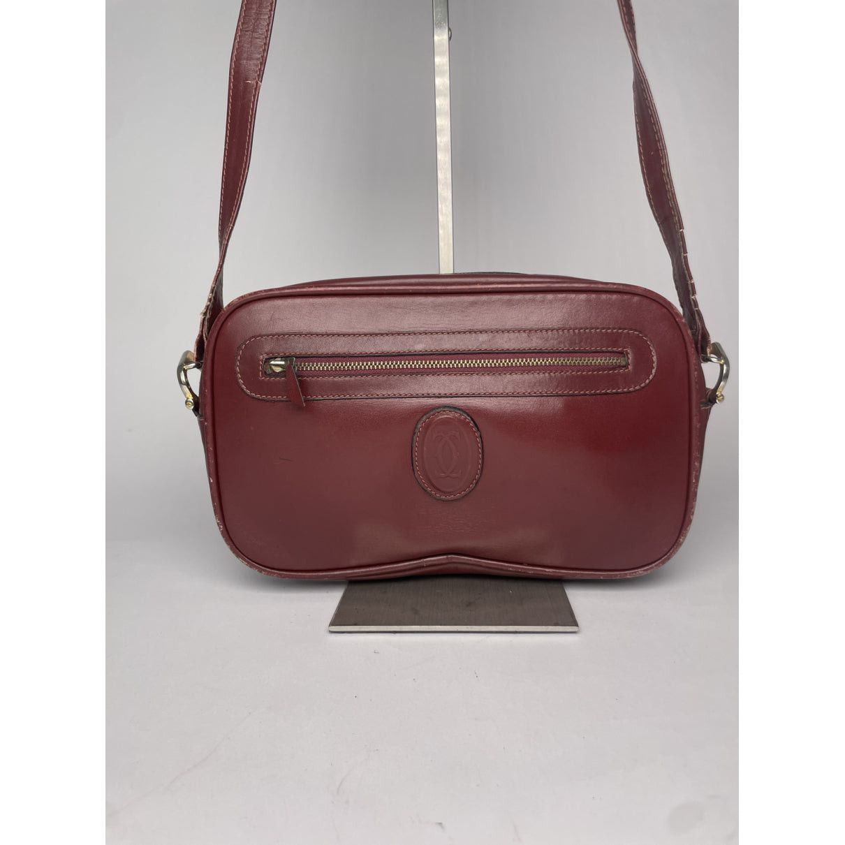 Cartier Burgundy Leather Handbag Size ONE SIZE - 2 Thumbnail