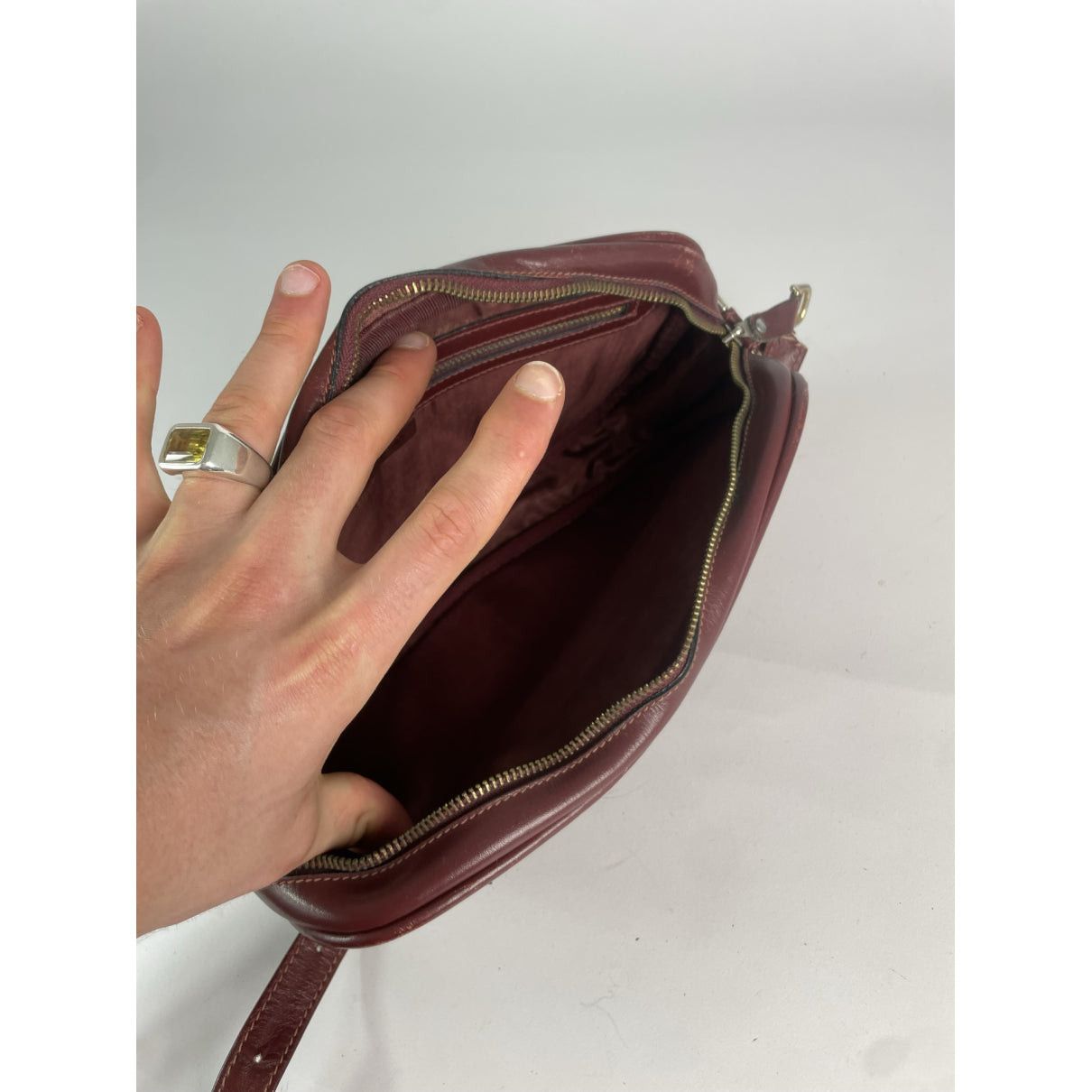 Cartier Burgundy Leather Handbag Size ONE SIZE - 5 Thumbnail