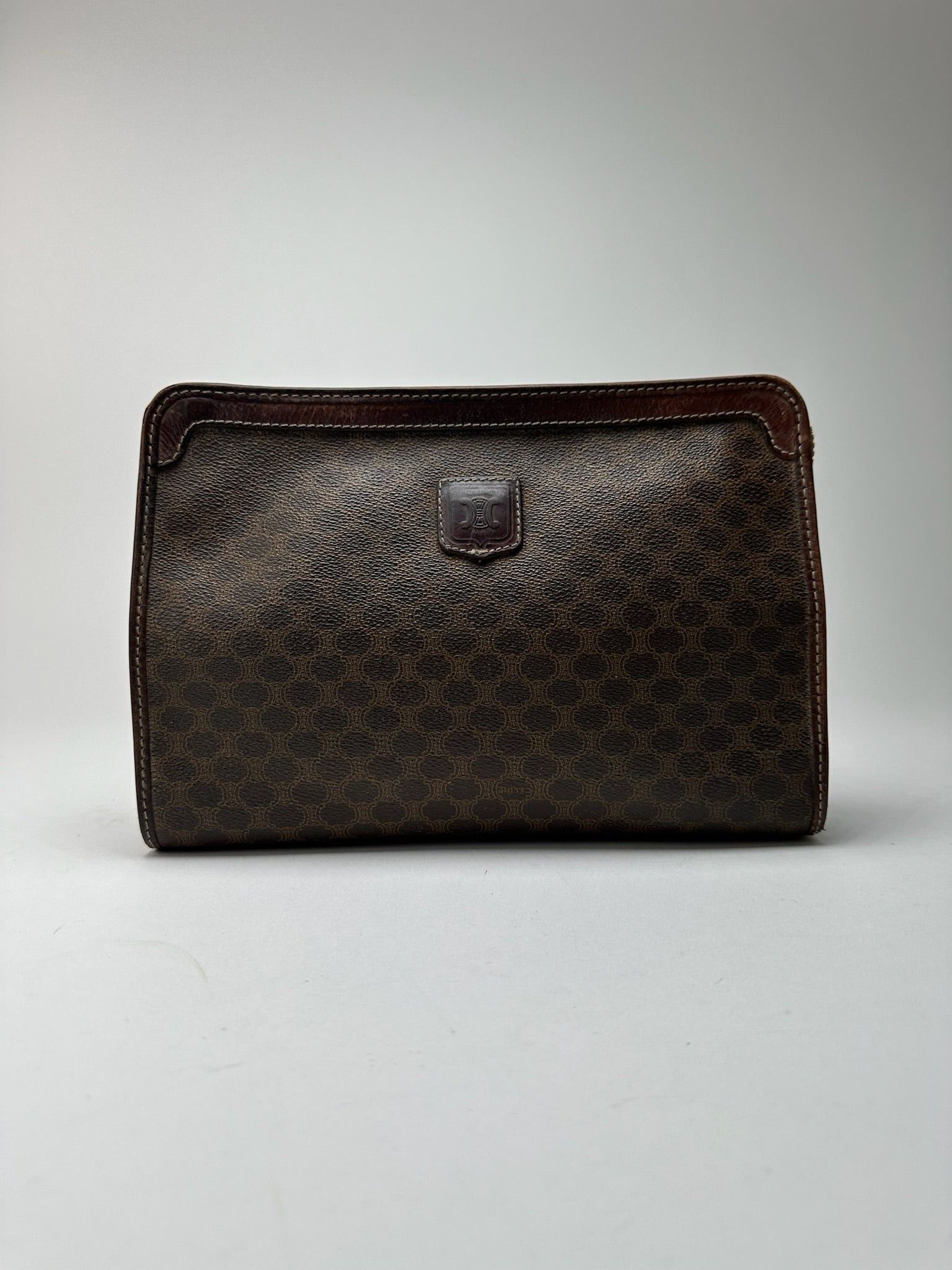 Celine Vintage Paris Leather monogram Clutch brown Size ONE SIZE - 15 Thumbnail