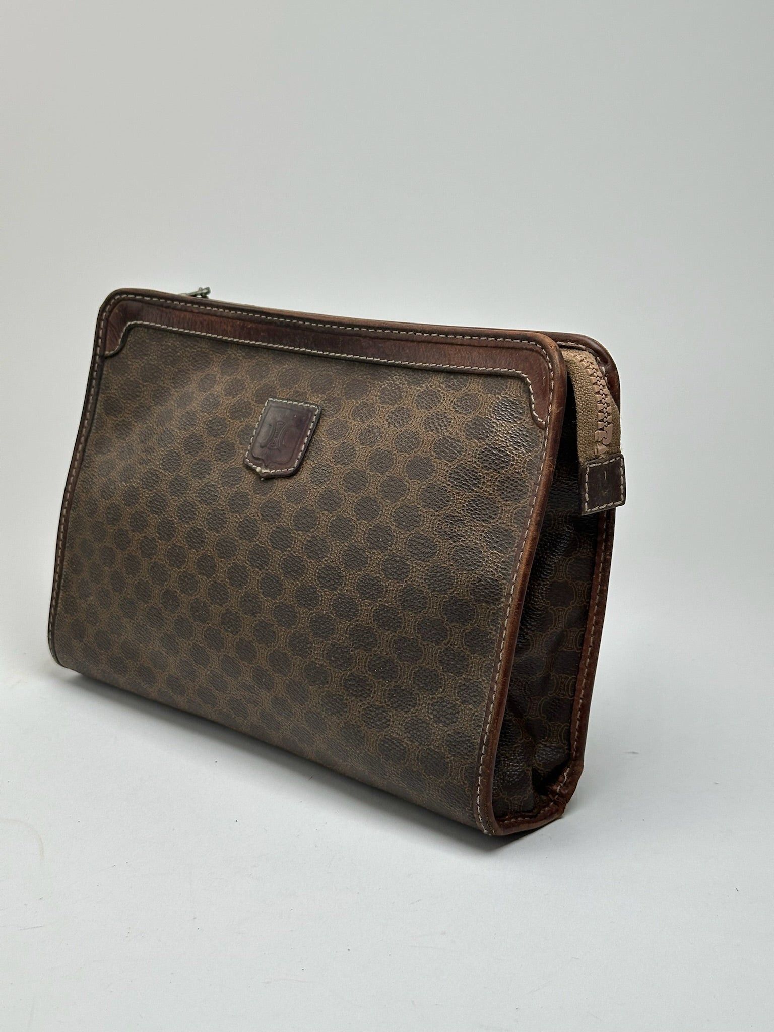 Celine Vintage Paris Leather monogram Clutch brown Size ONE SIZE - 11 Thumbnail