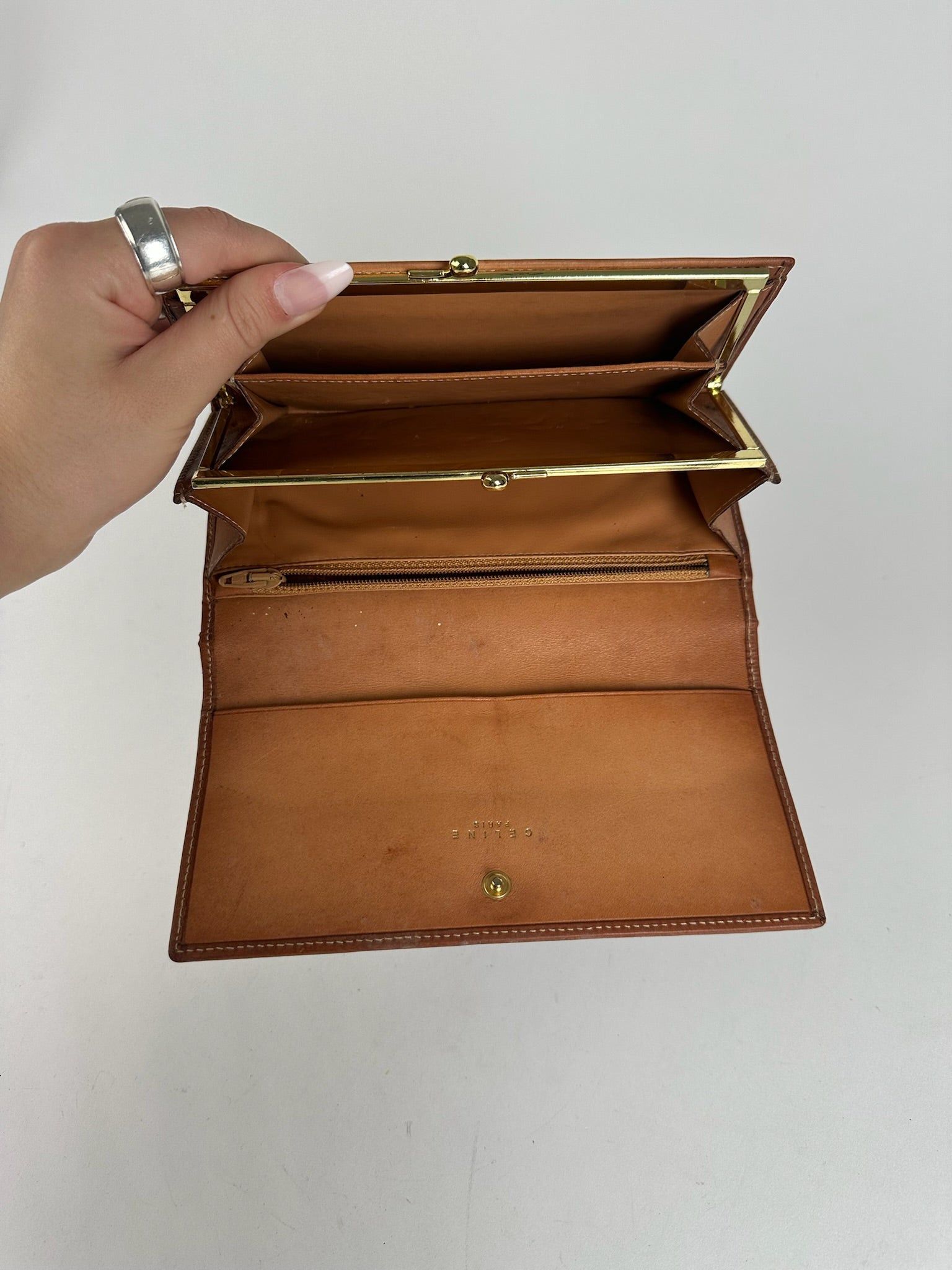 Celine Vintage Paris Leather ID Holder Brown Size ONE SIZE - 2 Thumbnail