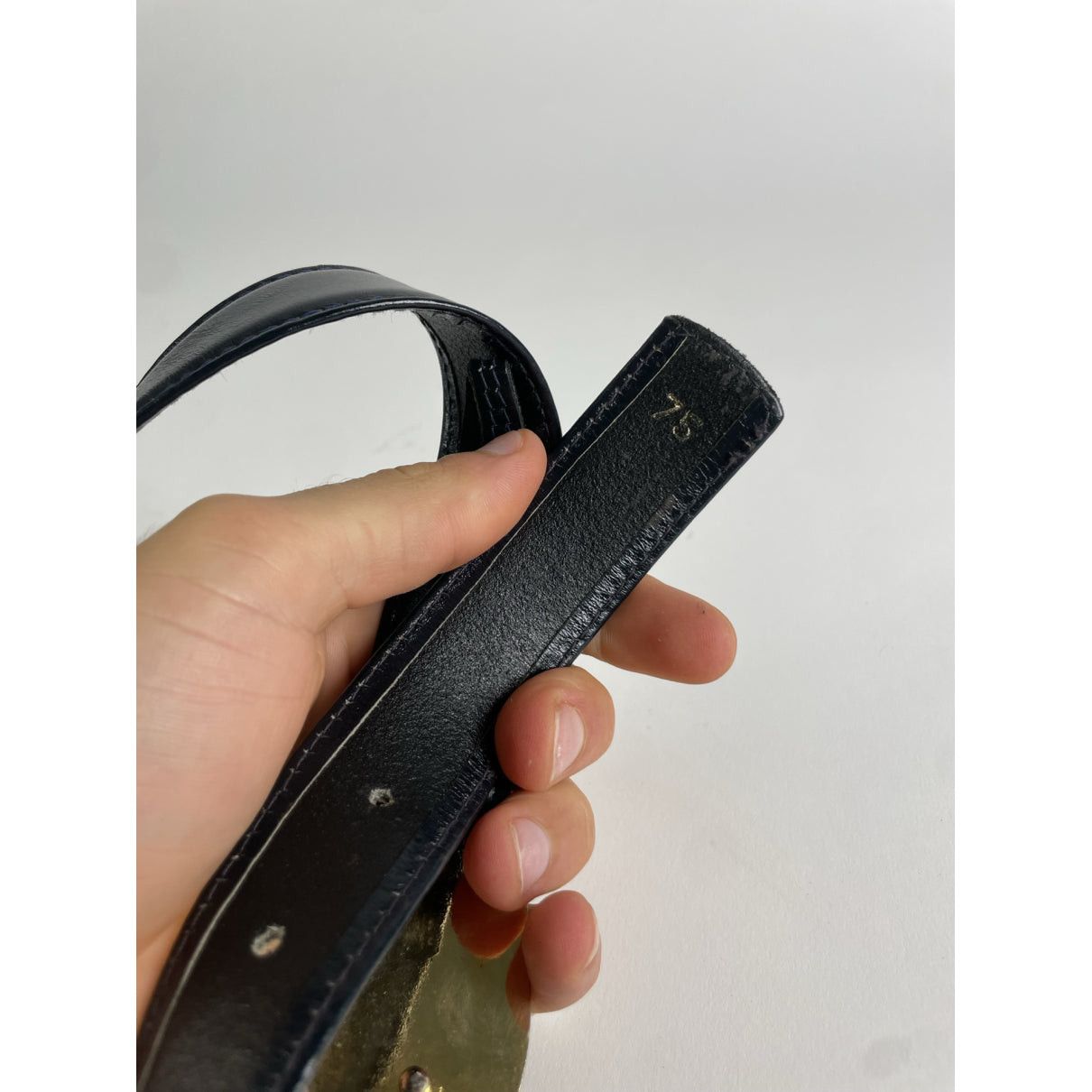 Celine Triomphe Black Leather Belt Size ONE SIZE - 3 Thumbnail