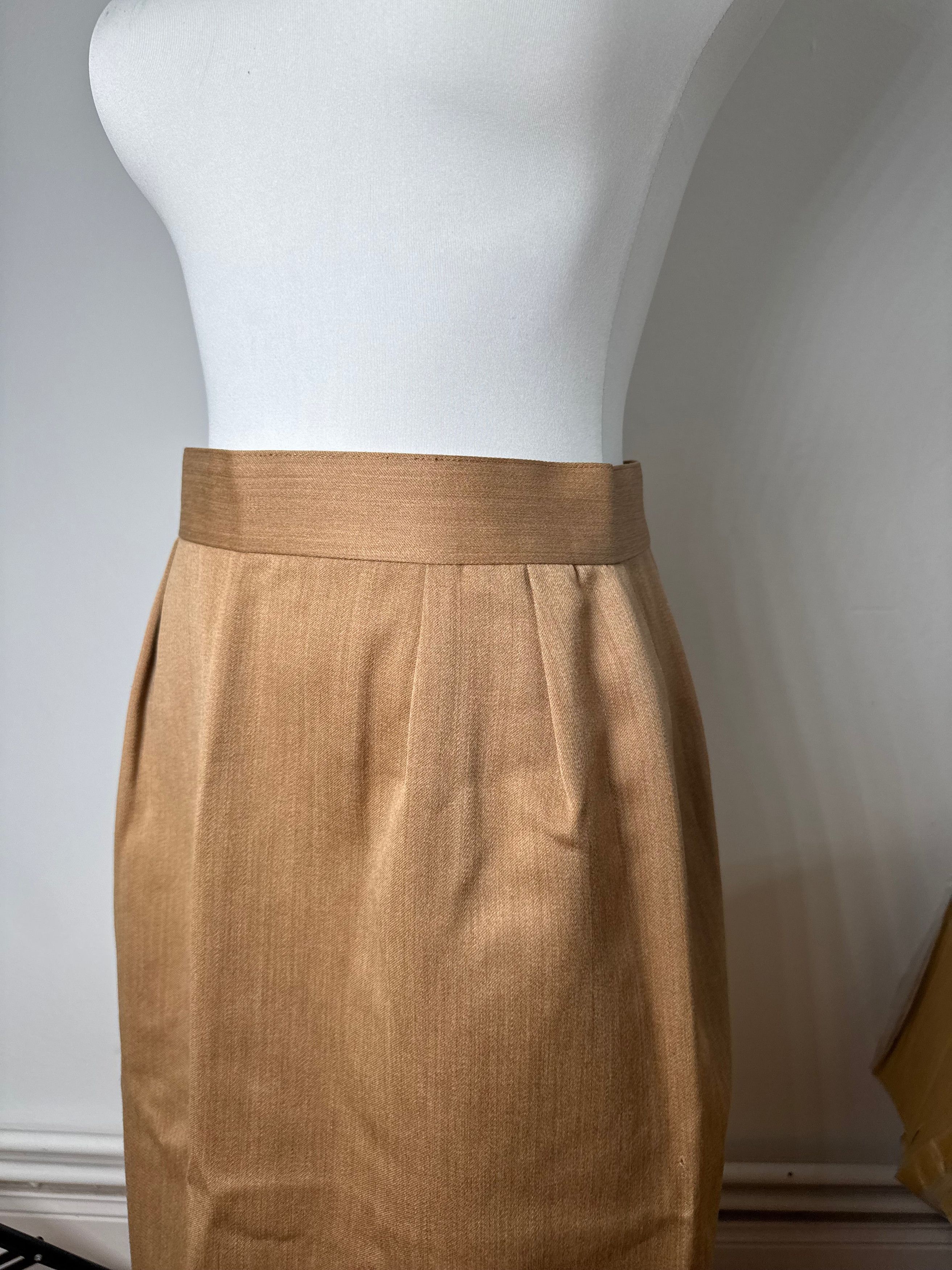 Dior Vintage Linen Skirt Brown L Size 34" / US 12 / IT 48 - 14 Thumbnail