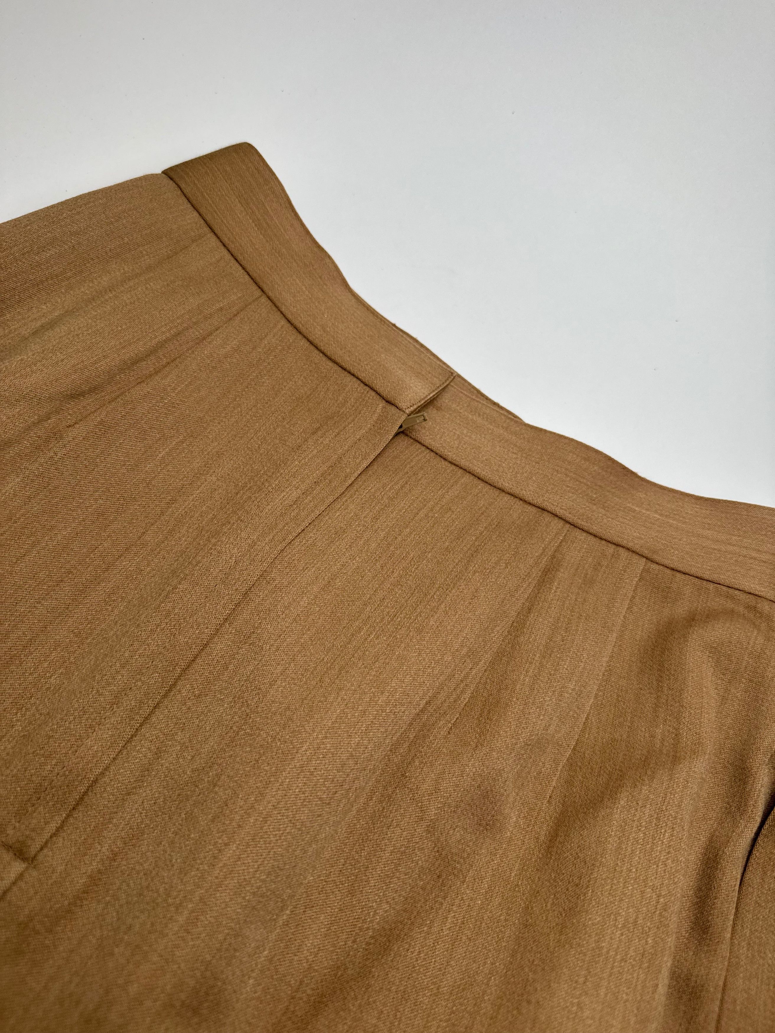 Dior Vintage Linen Skirt Brown L Size 34" / US 12 / IT 48 - 10 Thumbnail