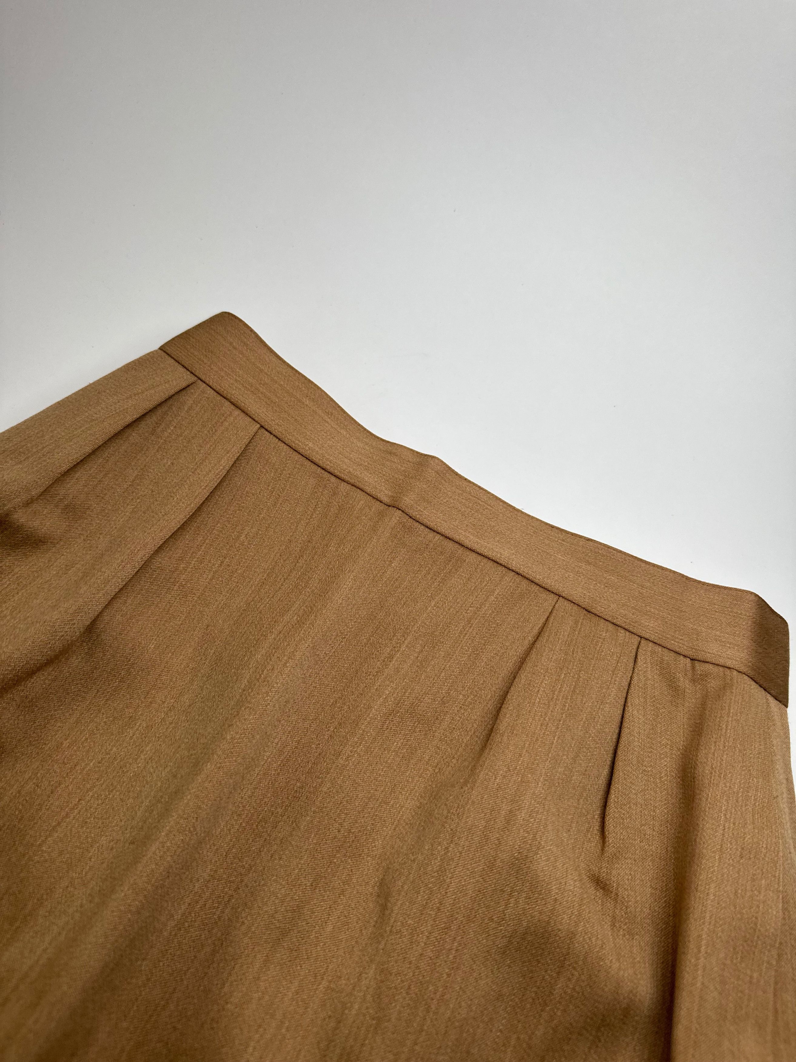 Dior Vintage Linen Skirt Brown L Size 34" / US 12 / IT 48 - 6 Thumbnail