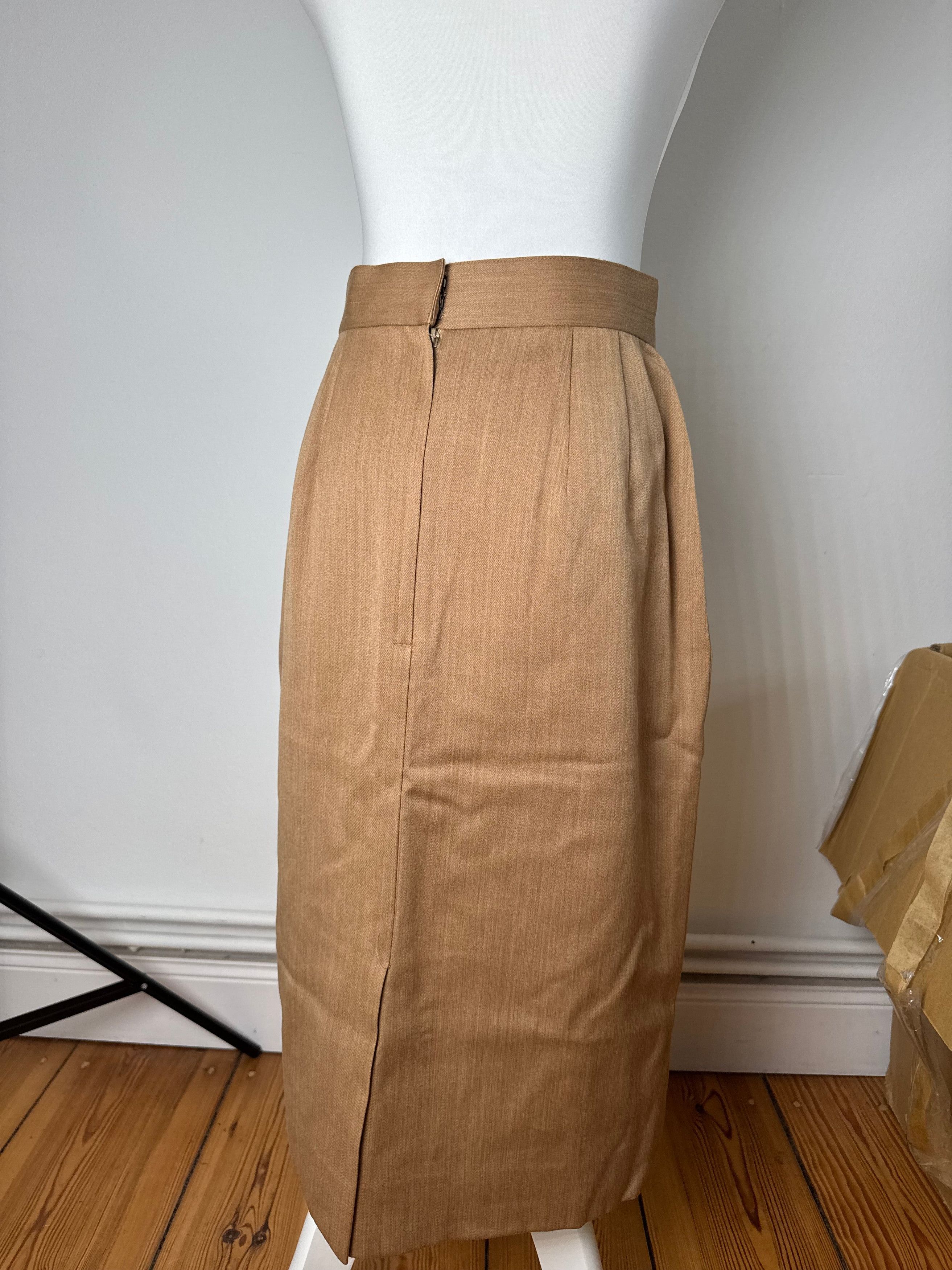 Dior Vintage Linen Skirt Brown L Size 34" / US 12 / IT 48 - 15 Thumbnail