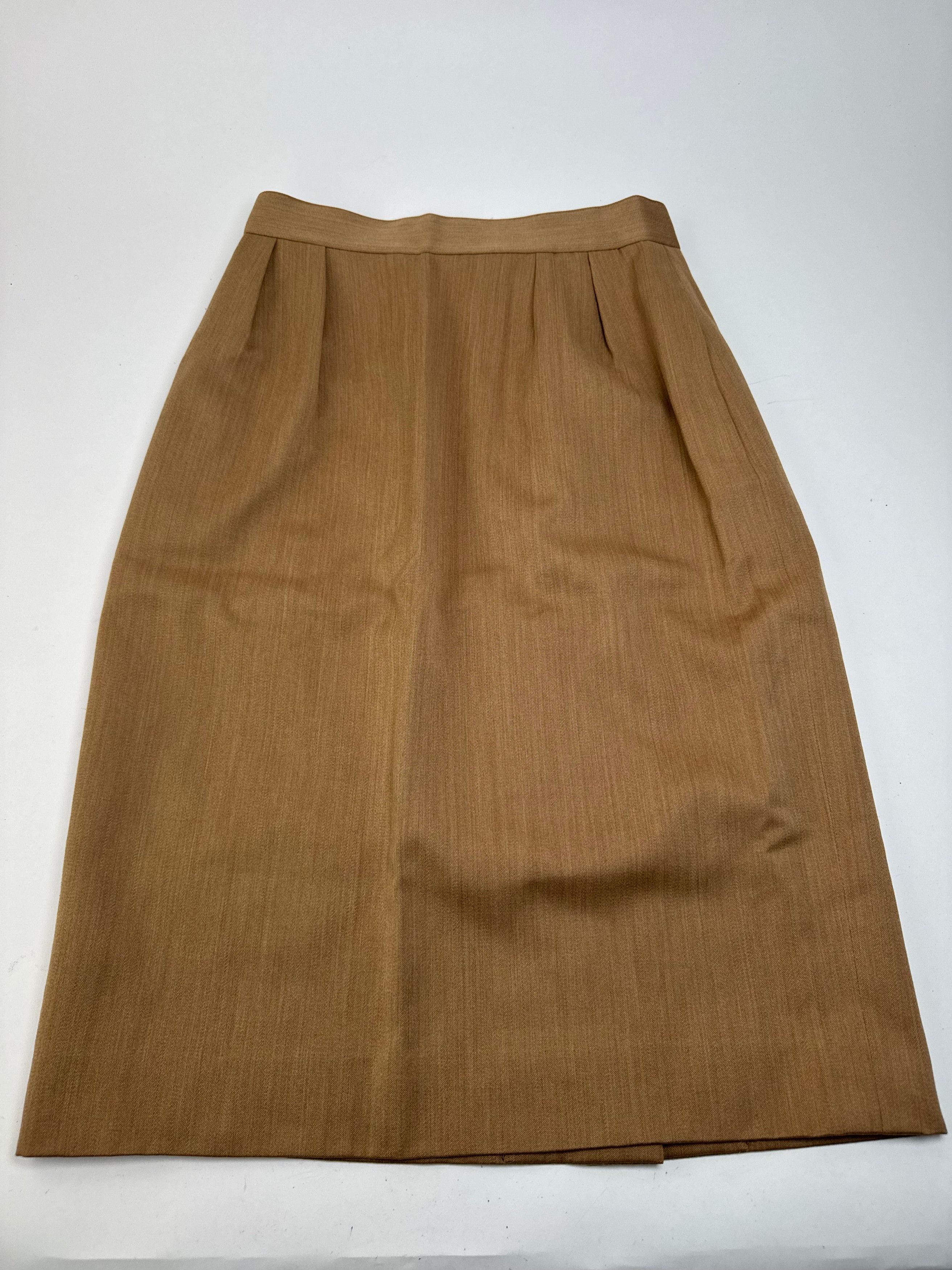 Dior Vintage Linen Skirt Brown L Size 34" / US 12 / IT 48 - 4 Thumbnail