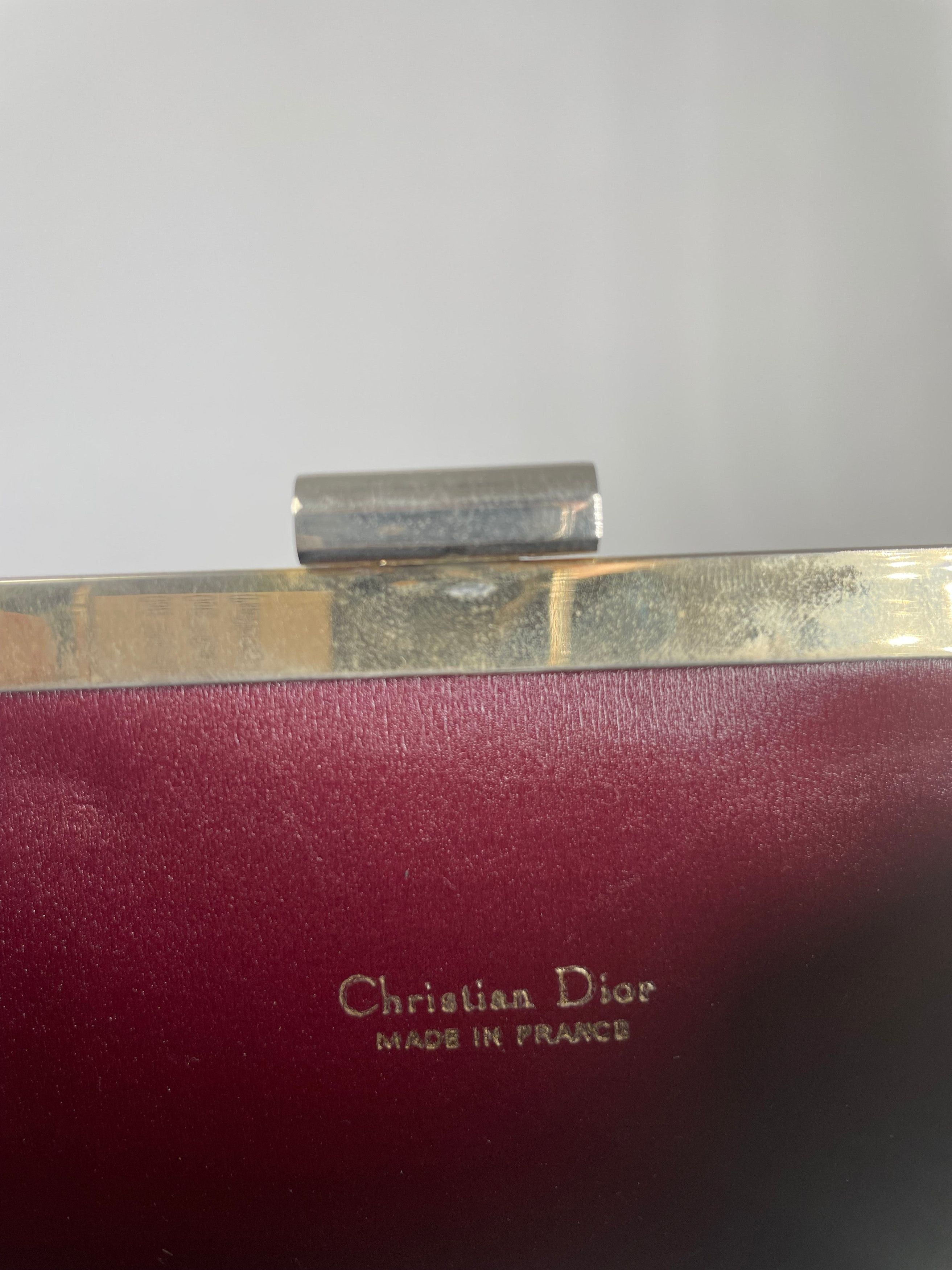 Dior Vintage Canvas Leather Clutch Dark Red Size ONE SIZE - 5 Thumbnail