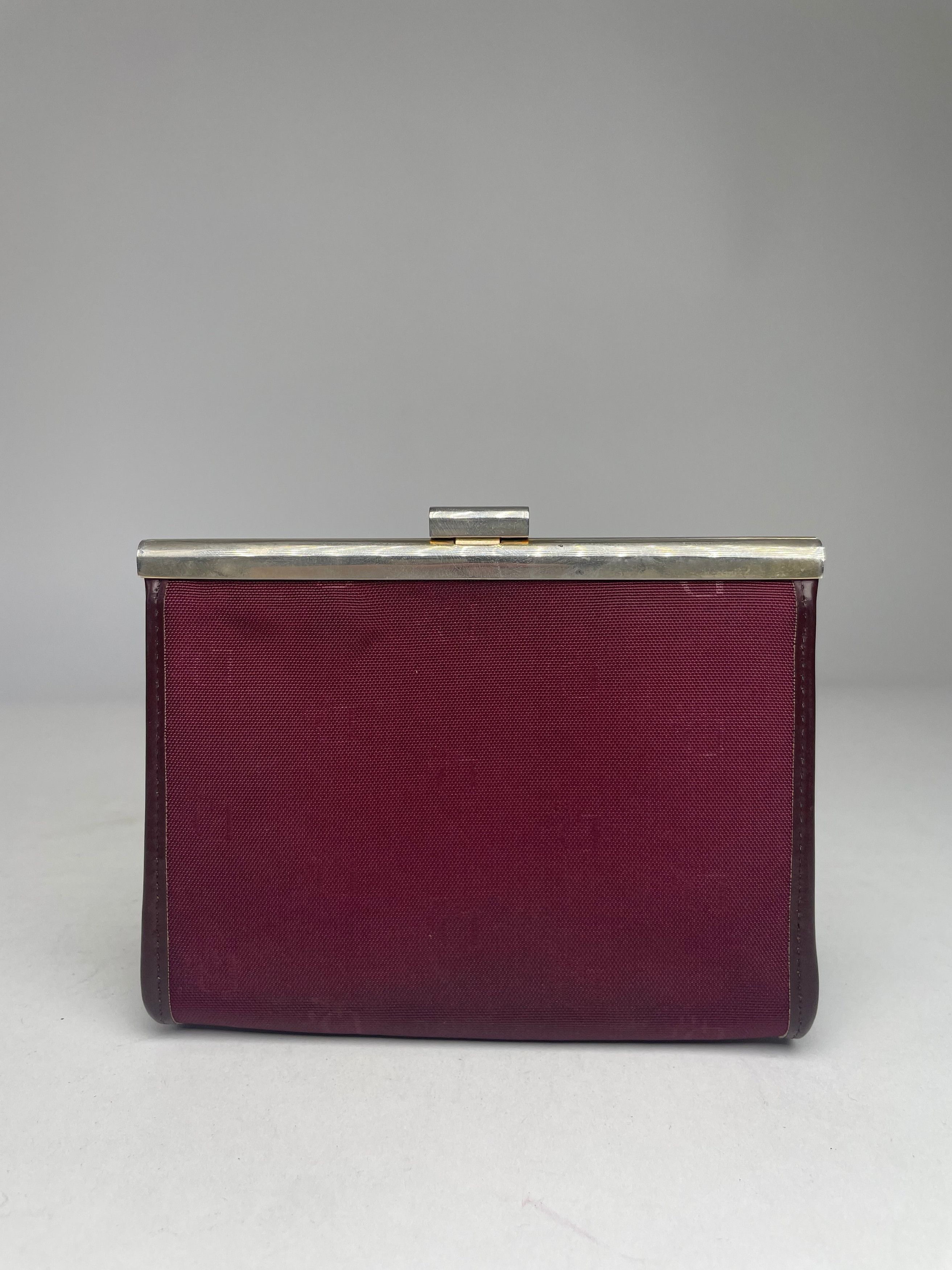 Dior Vintage Canvas Leather Clutch Dark Red Size ONE SIZE - 3 Thumbnail