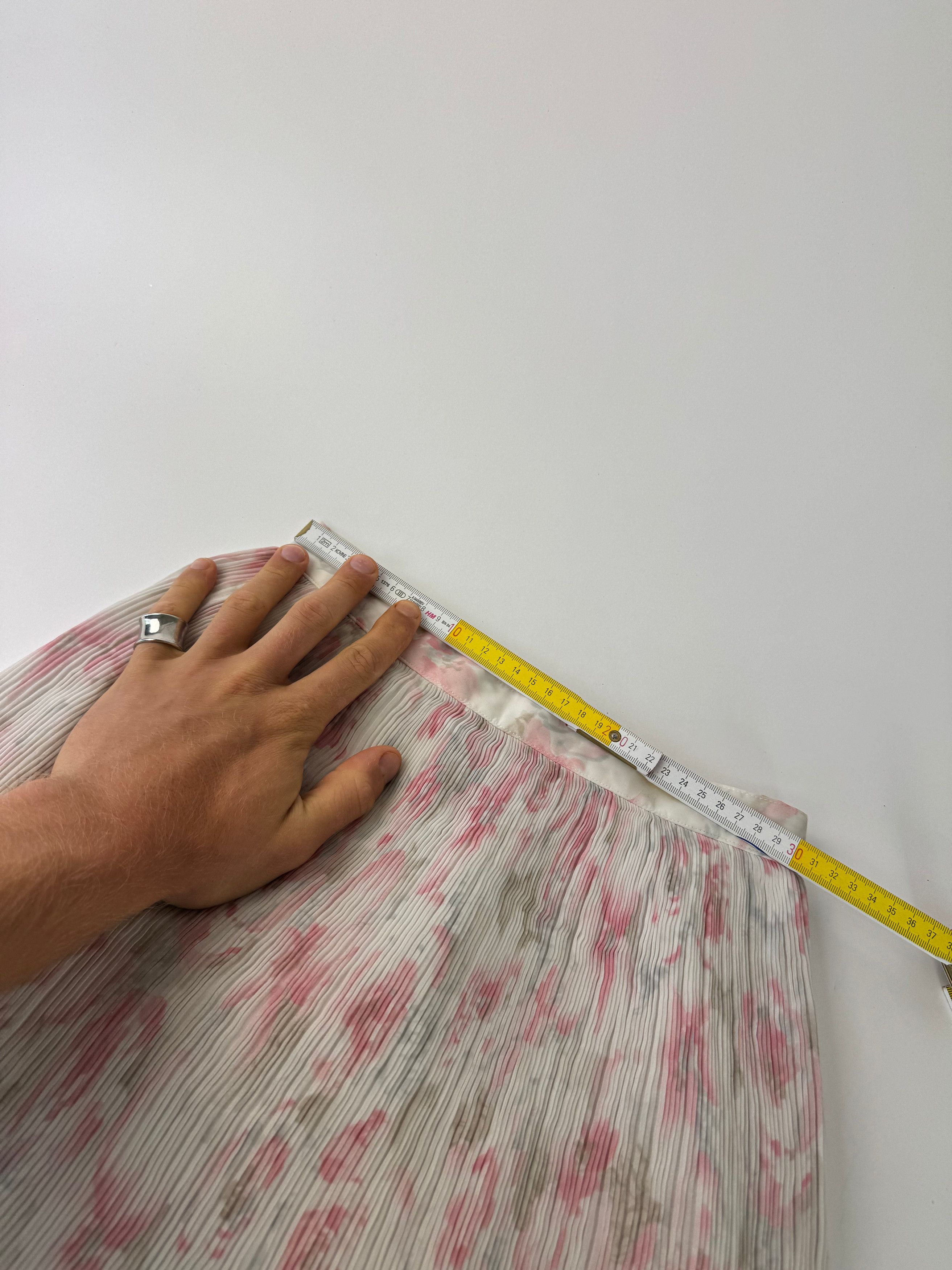 Courreges Vintage Plissee Floral Skirt white pink Size 27" / US 4 / IT 40 - 10 Thumbnail