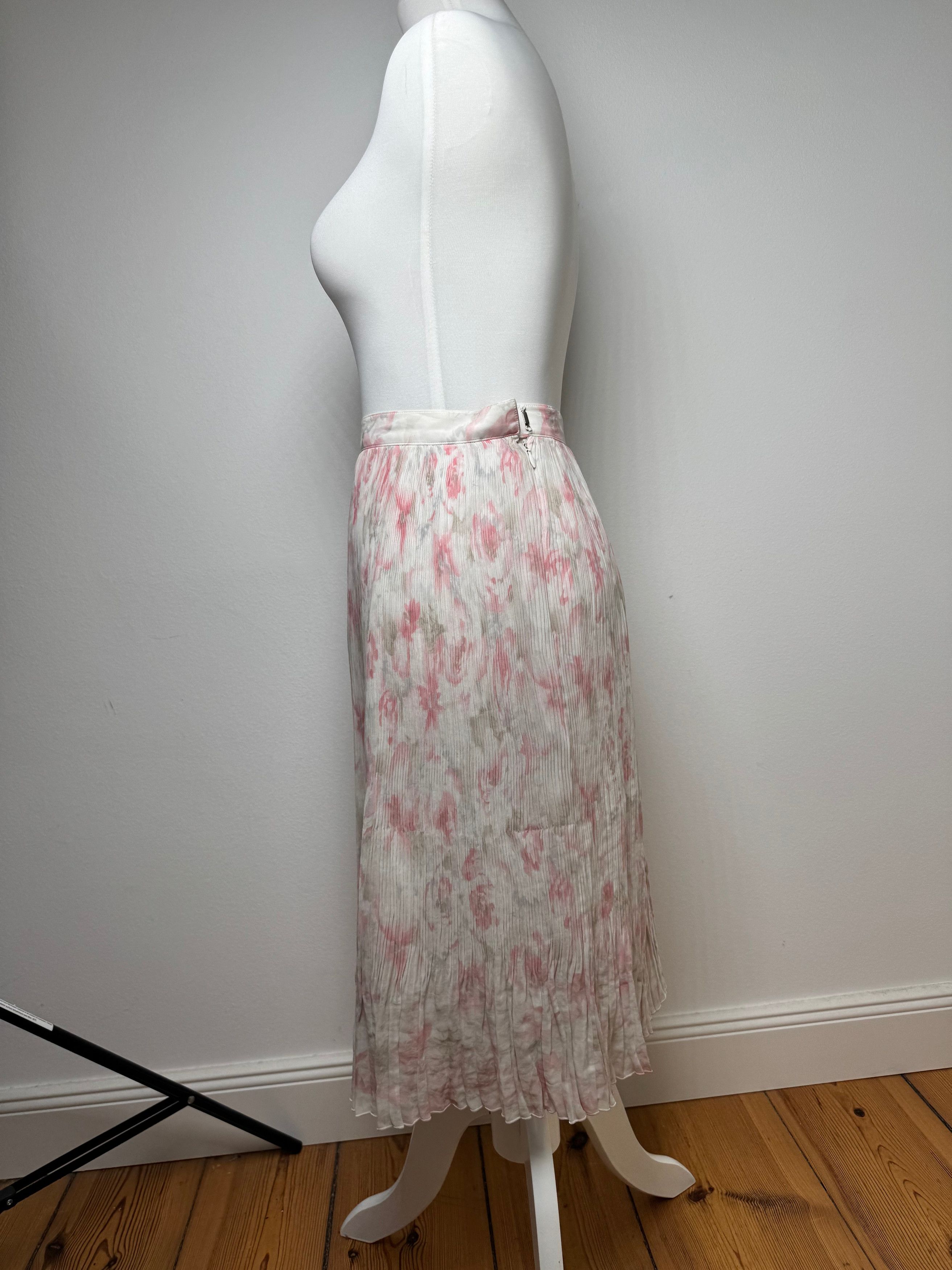 Courreges Vintage Plissee Floral Skirt white pink Size 27" / US 4 / IT 40 - 2 Thumbnail