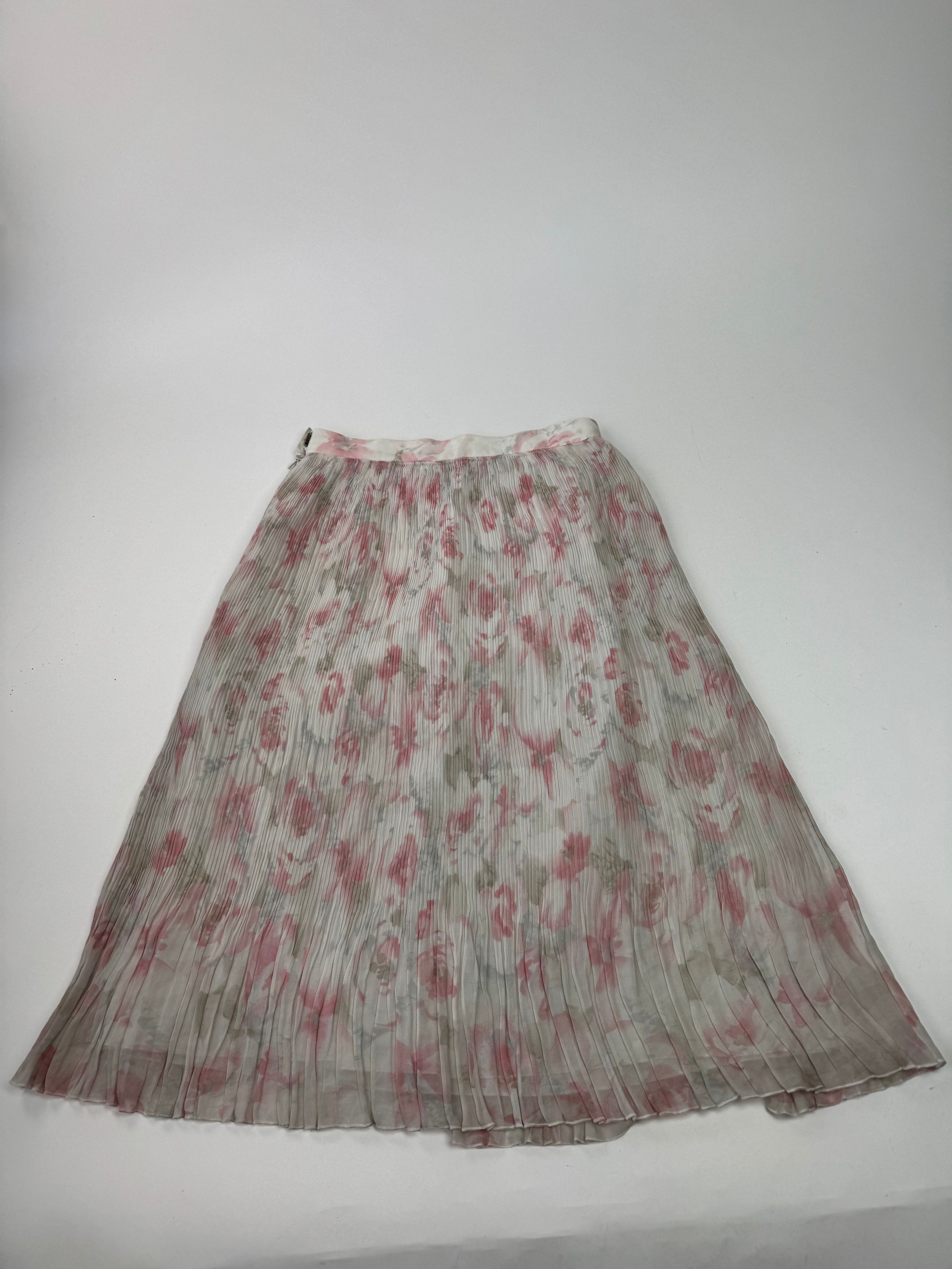 Courreges Vintage Plissee Floral Skirt white pink Size 27" / US 4 / IT 40 - 9 Thumbnail